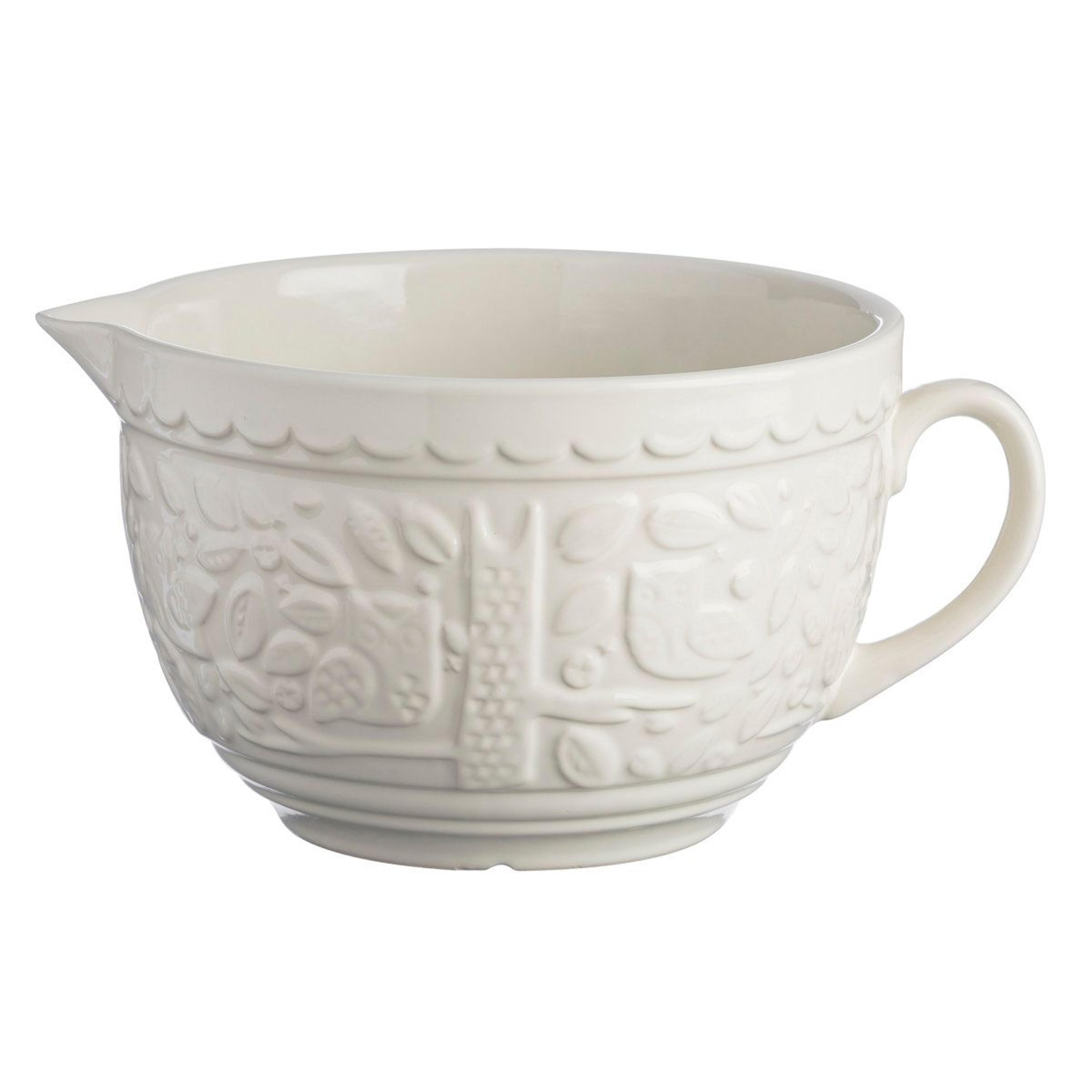 earthenware batter mixing bowl 2 quart microwave and dishwasher safe