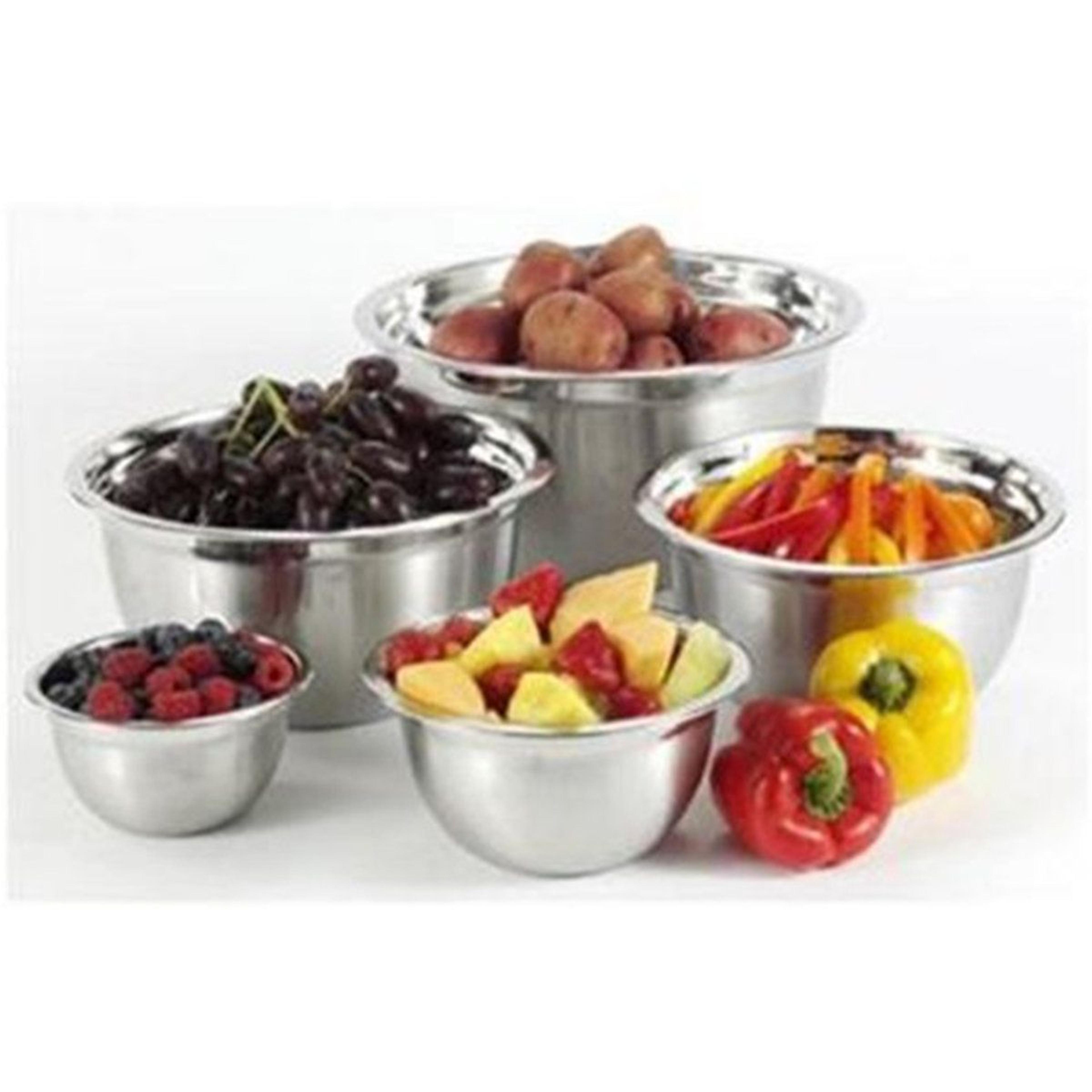 5-piece stainless steel mixing bowl set with nesting design