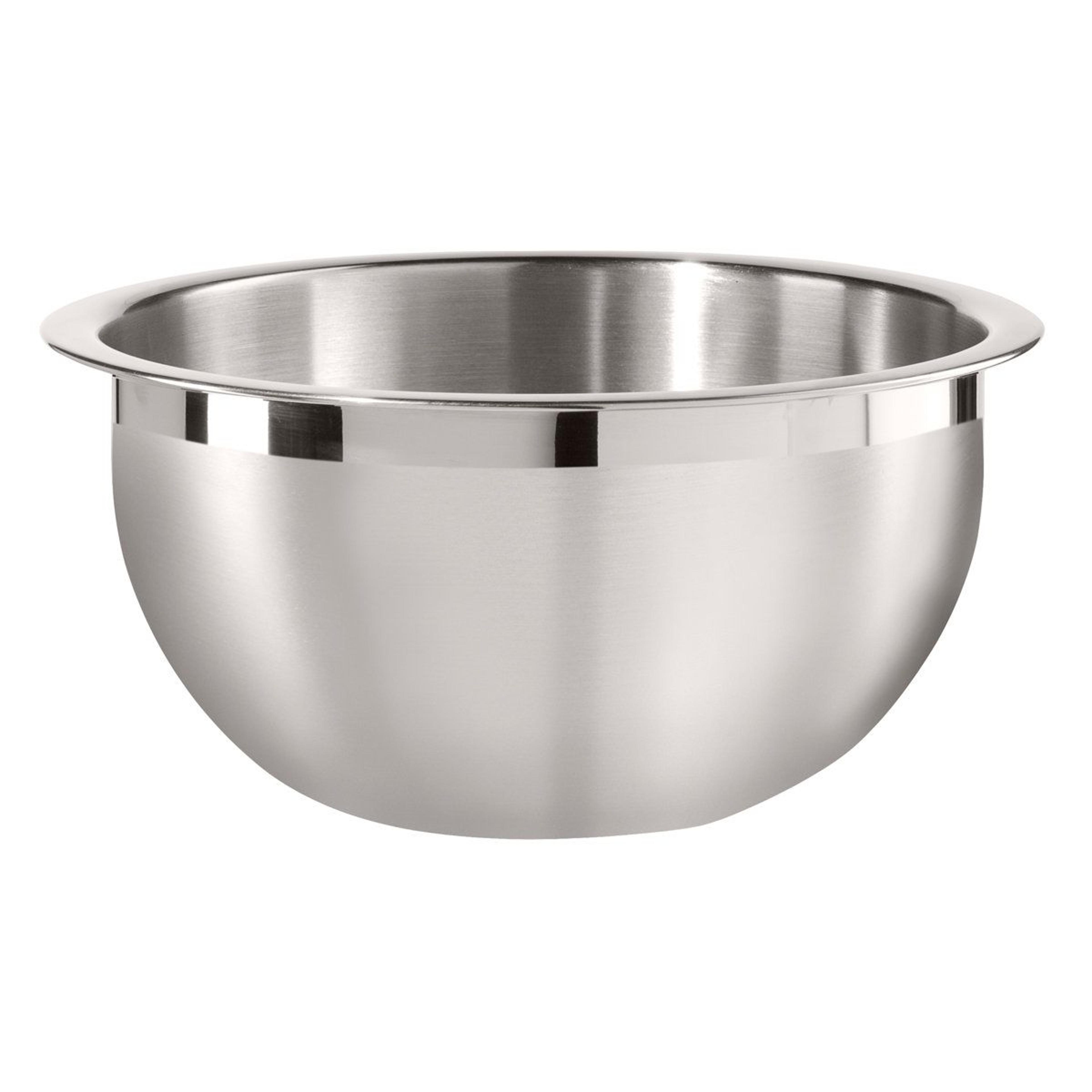 3 quart stainless steel mixing bowl with lid and two-tone finish