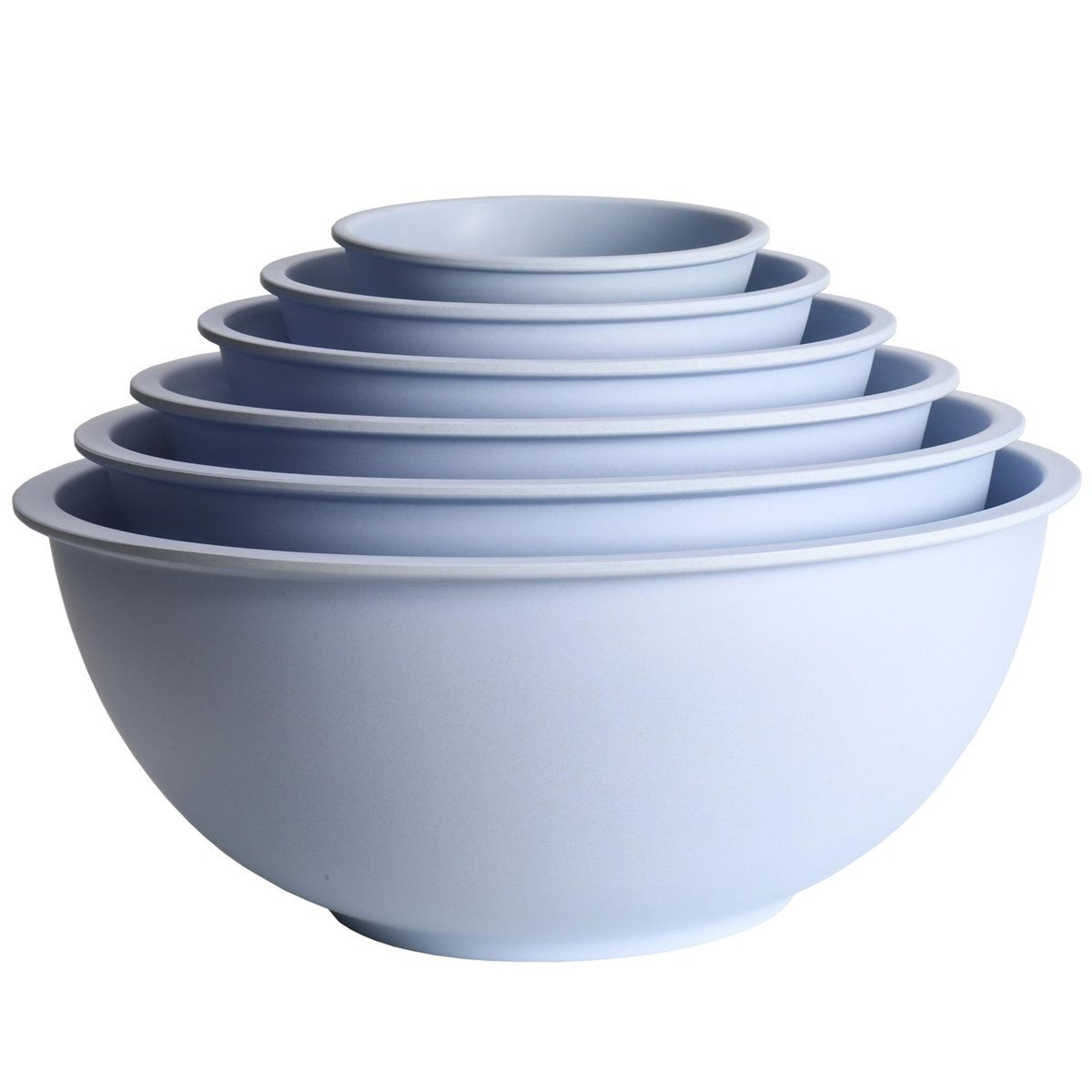 6-piece bamboo mixing bowl set with nesting design