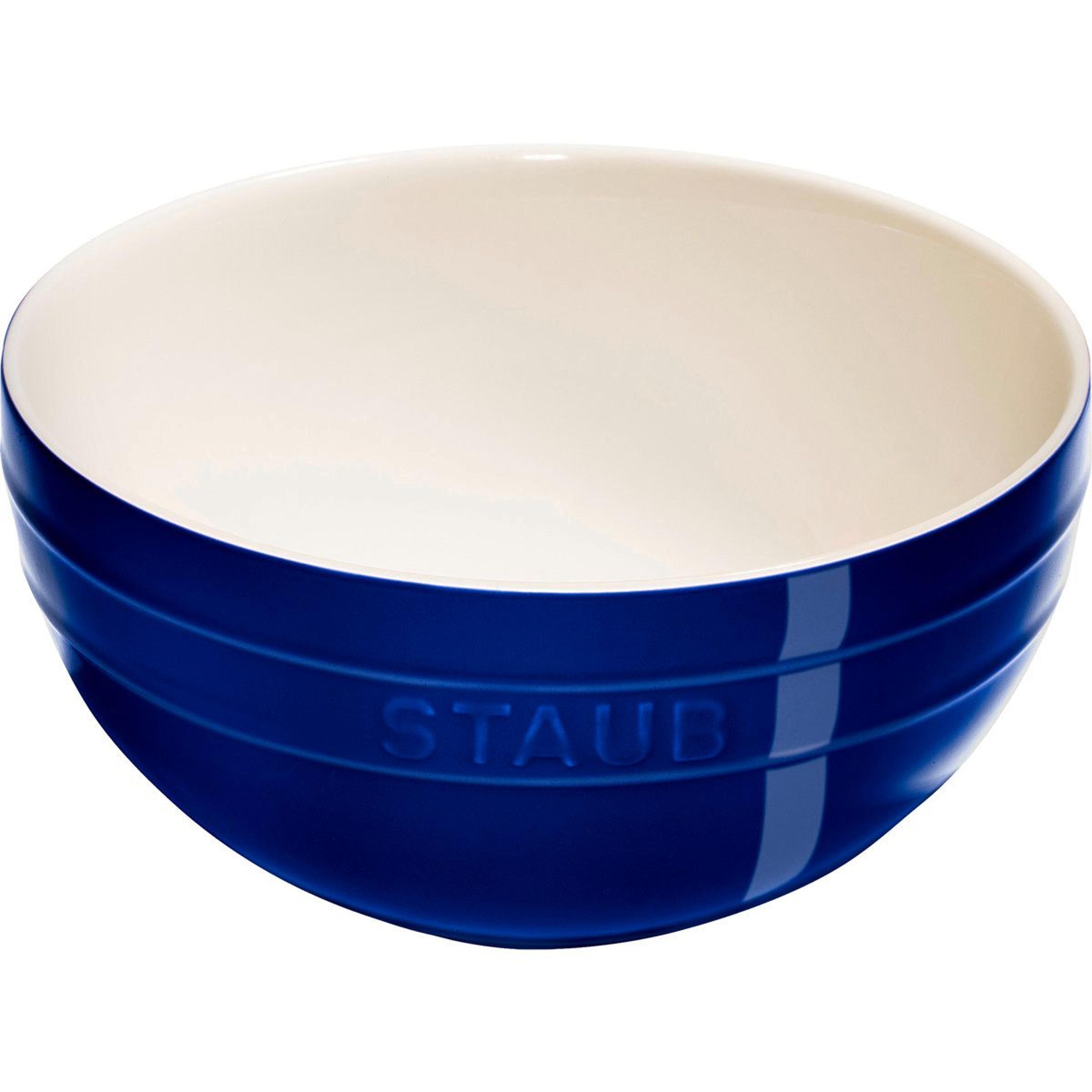 2-piece ceramic mixing bowl set with nesting design and porcelain enamel finish