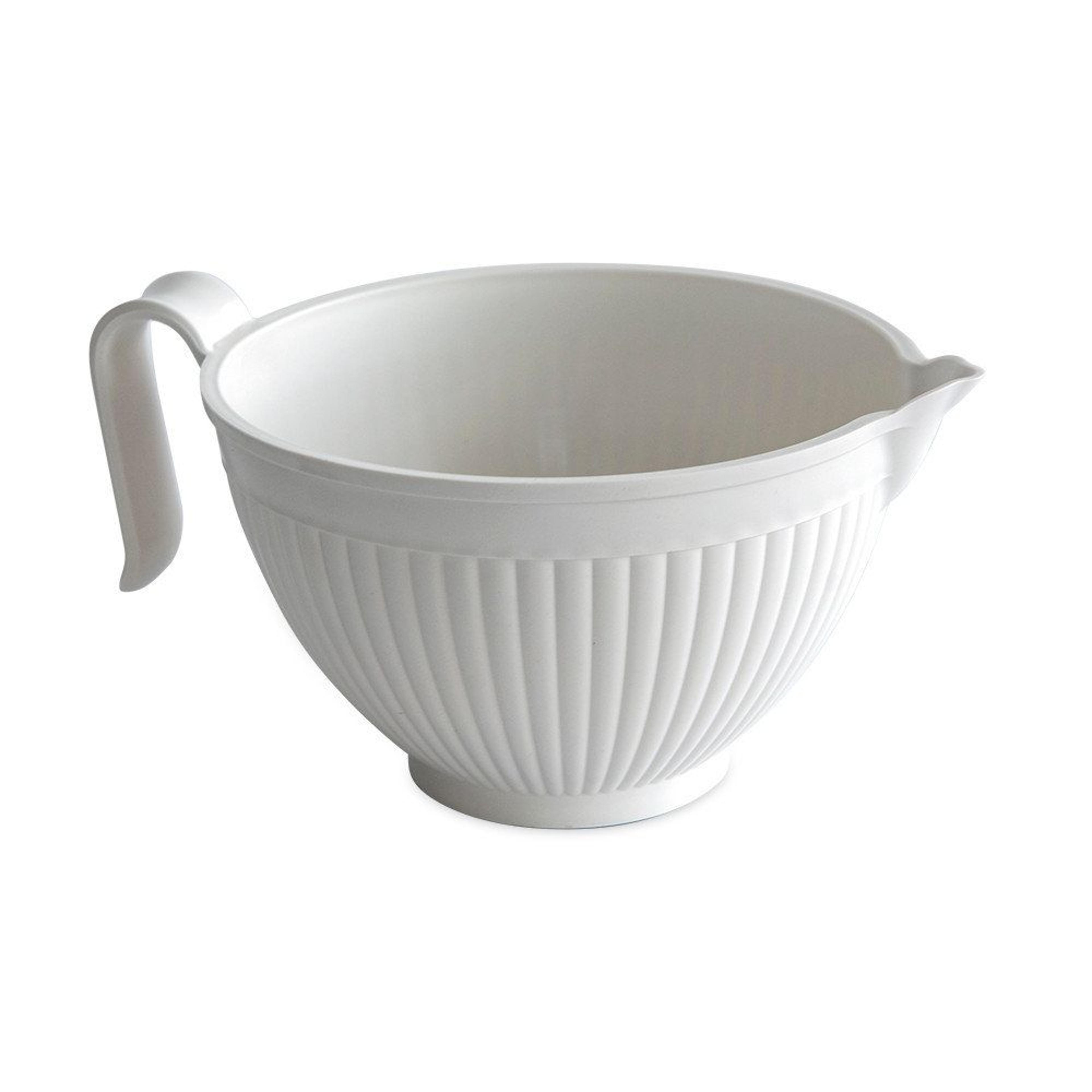 2.5 quart non skid plastic batter bowl with pour spout and handle