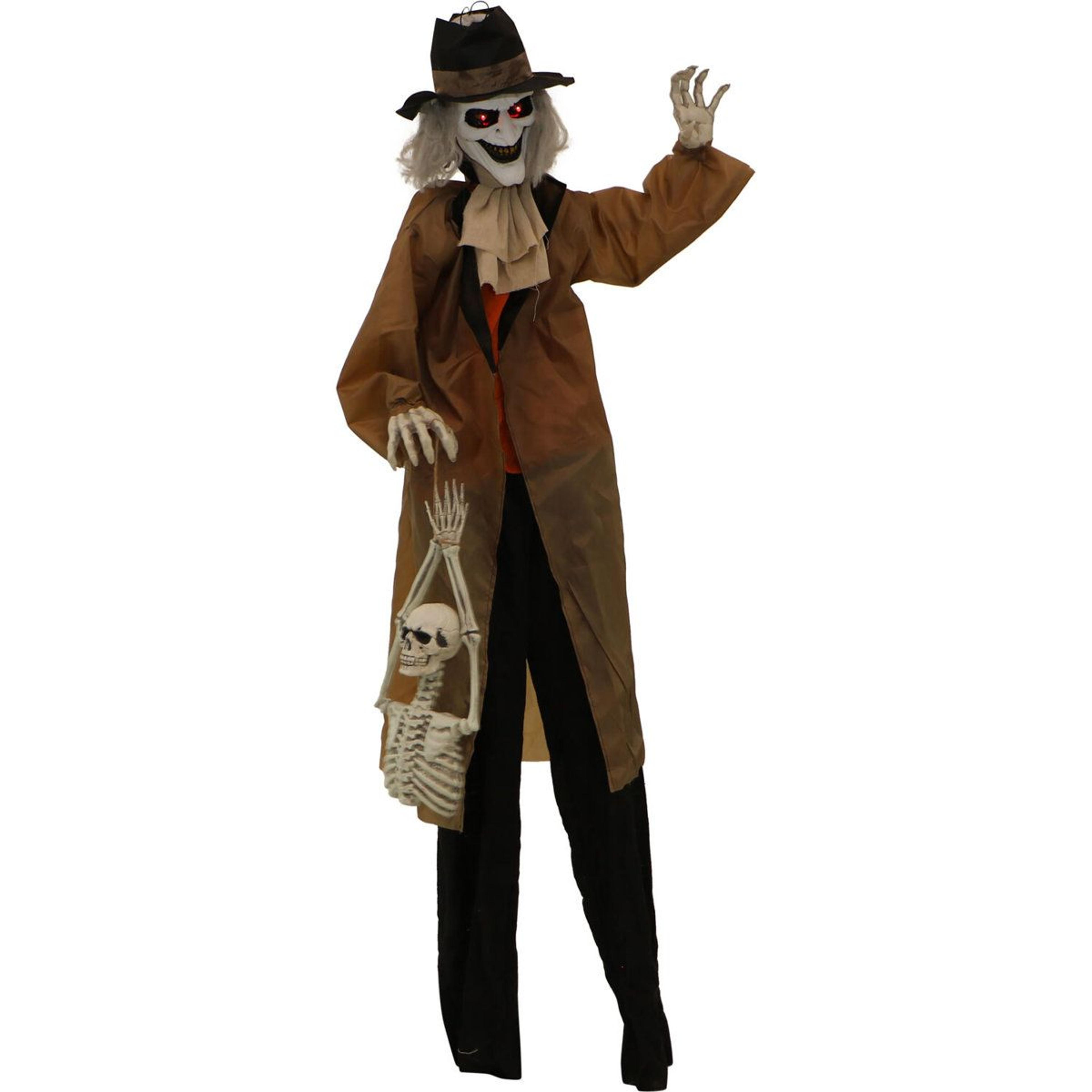 standing gravekeeper animatronic life size animated halloween prop