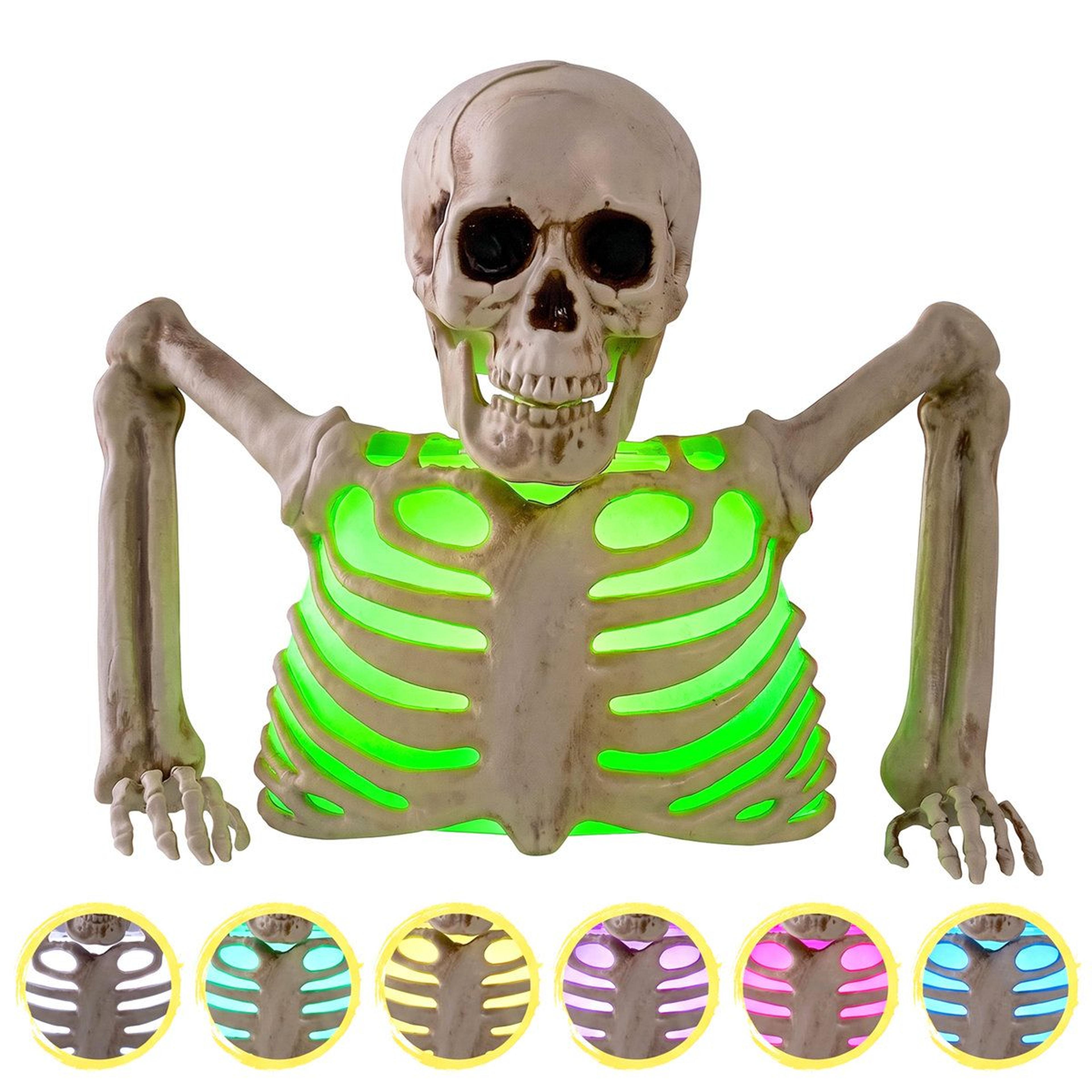 halloween lighted skeleton figurine with flashing lights for indoor outdoor decor