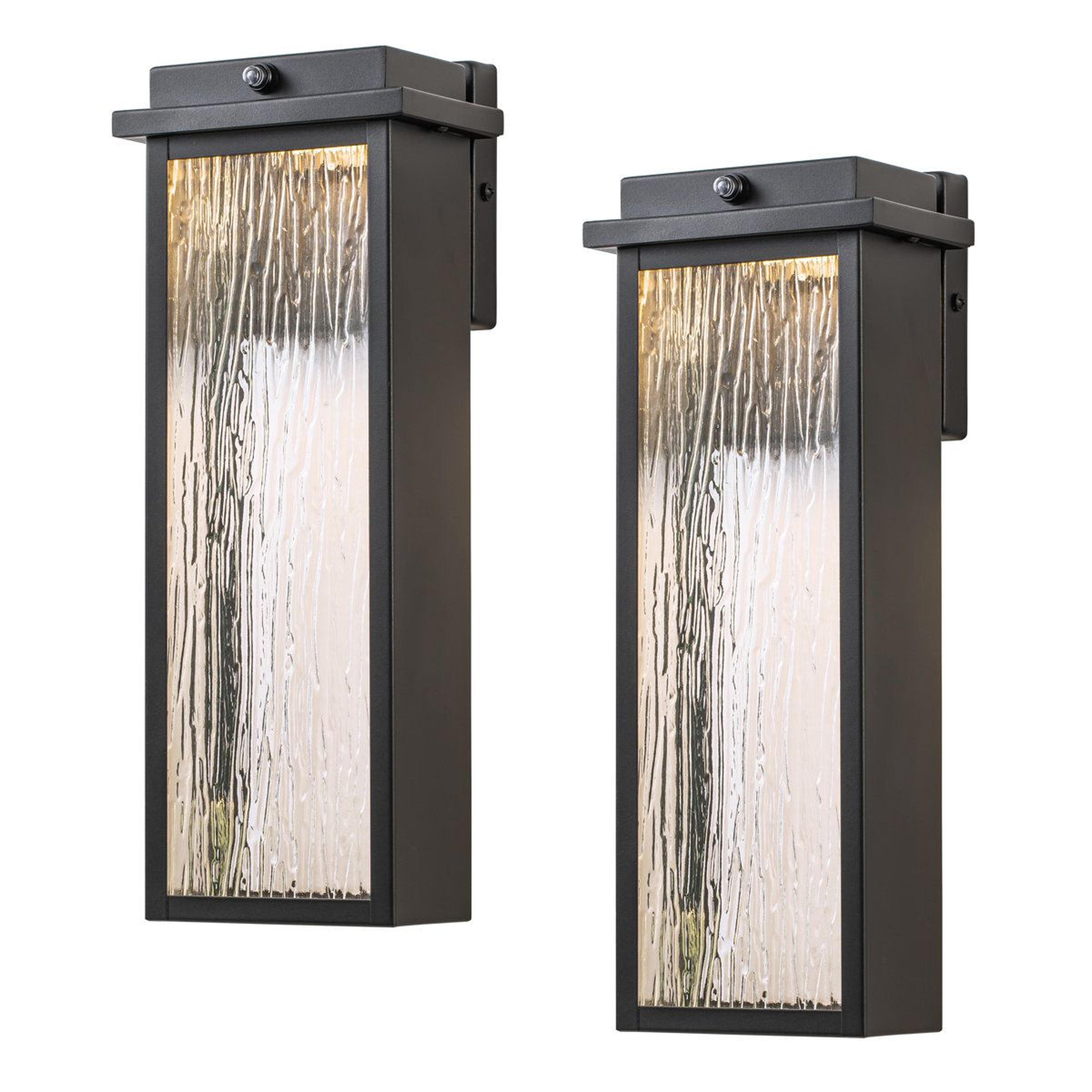led outdoor wall sconce set of 2 with dusk-to-dawn sensor