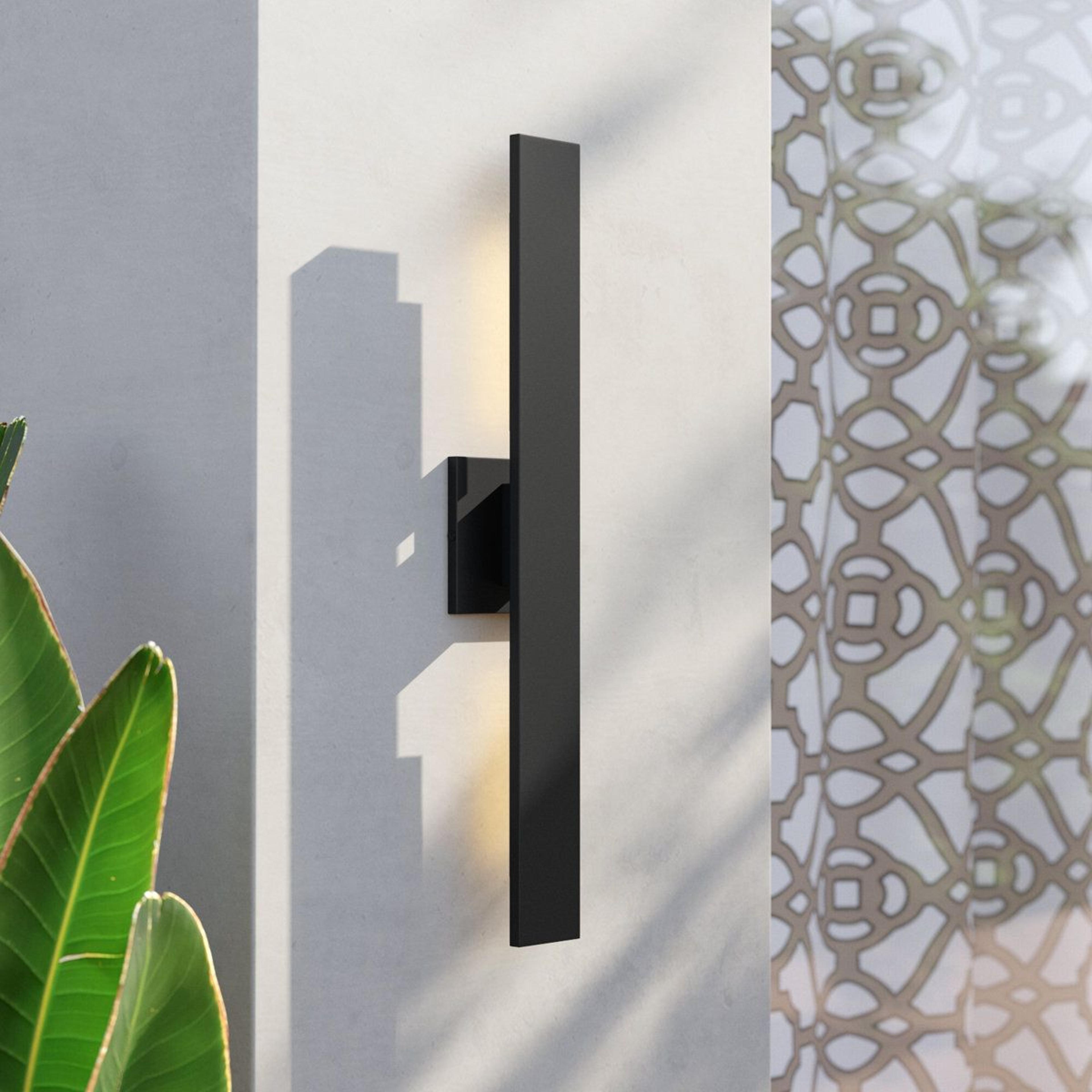 modern integrated led outdoor wall sconce 2000 lumens dimmable matte black