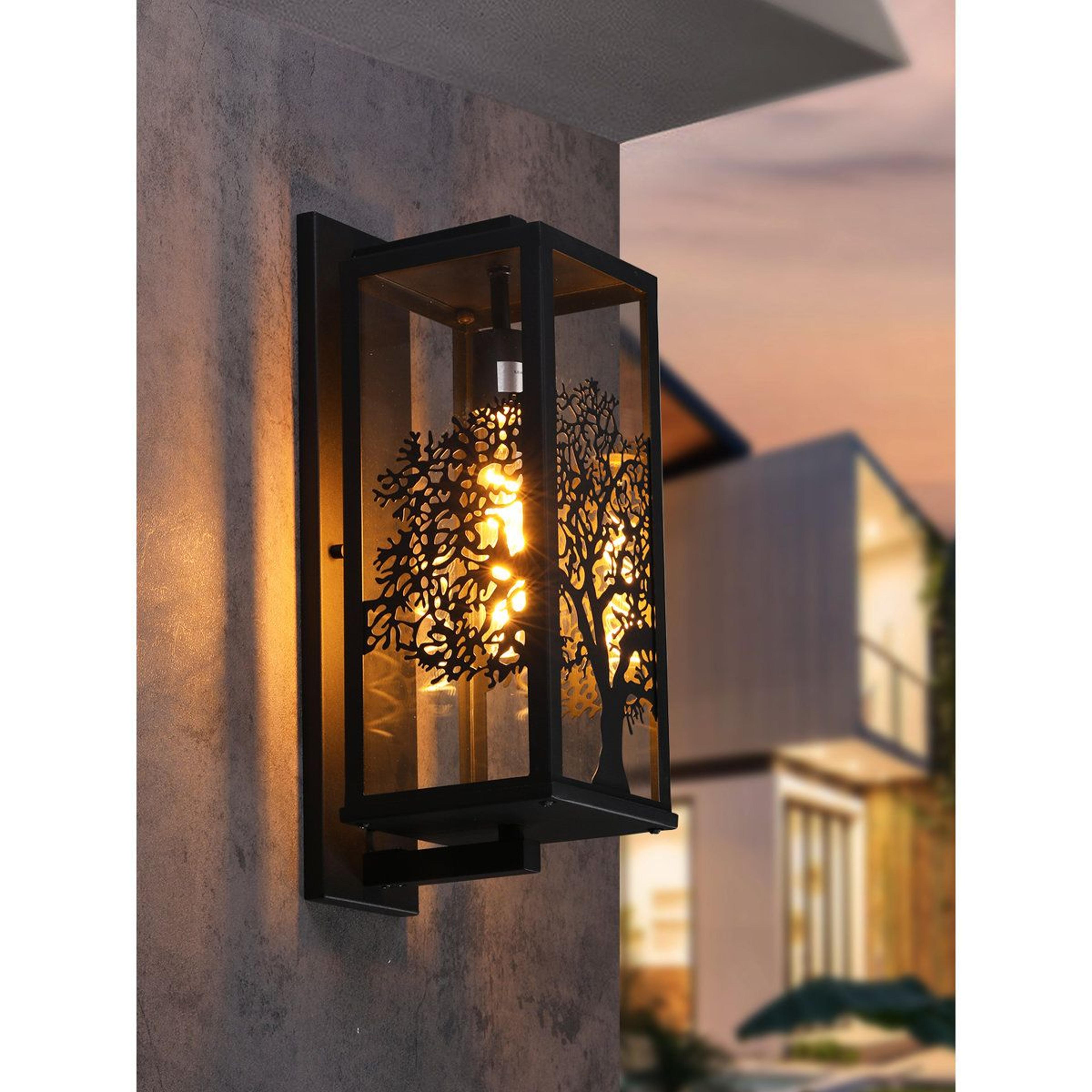 18 inch outdoor wall lantern with clear glass shade and e26 base