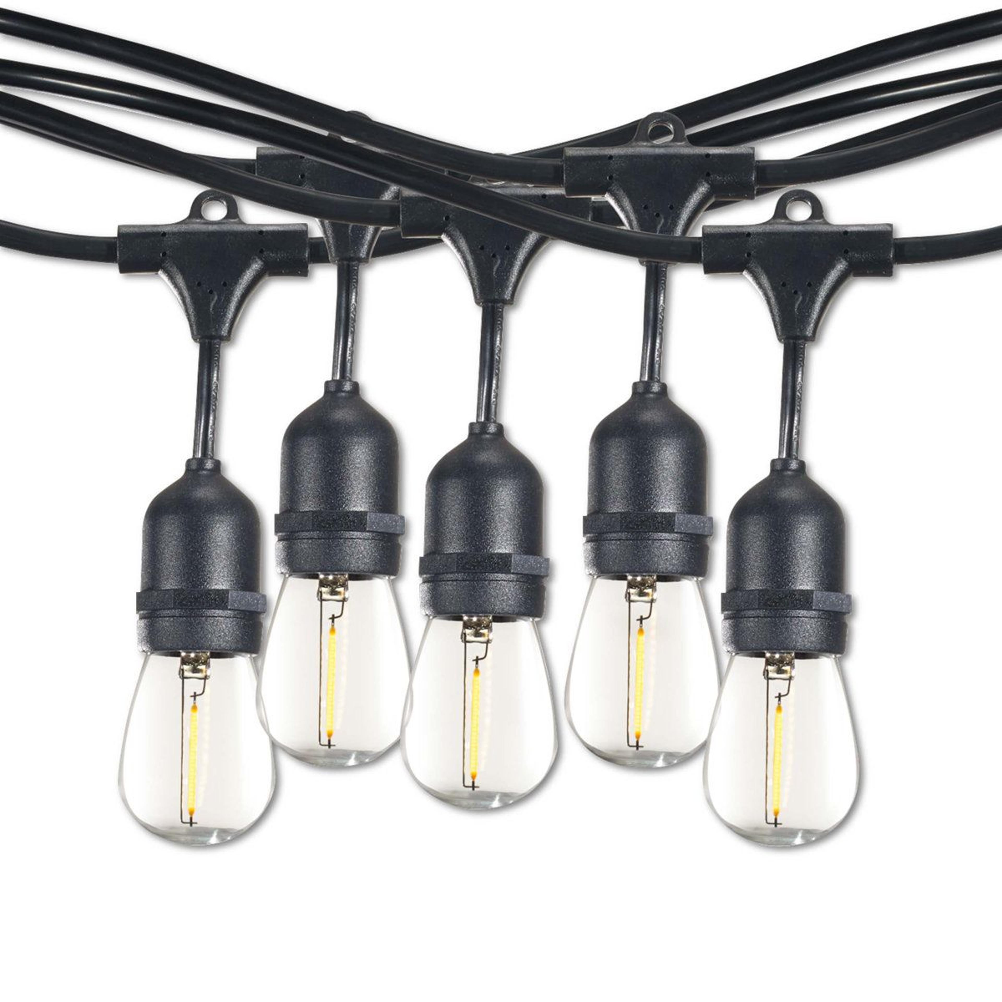 48 ft outdoor led string lights with 15 s14 bulbs and e26 sockets set of 2