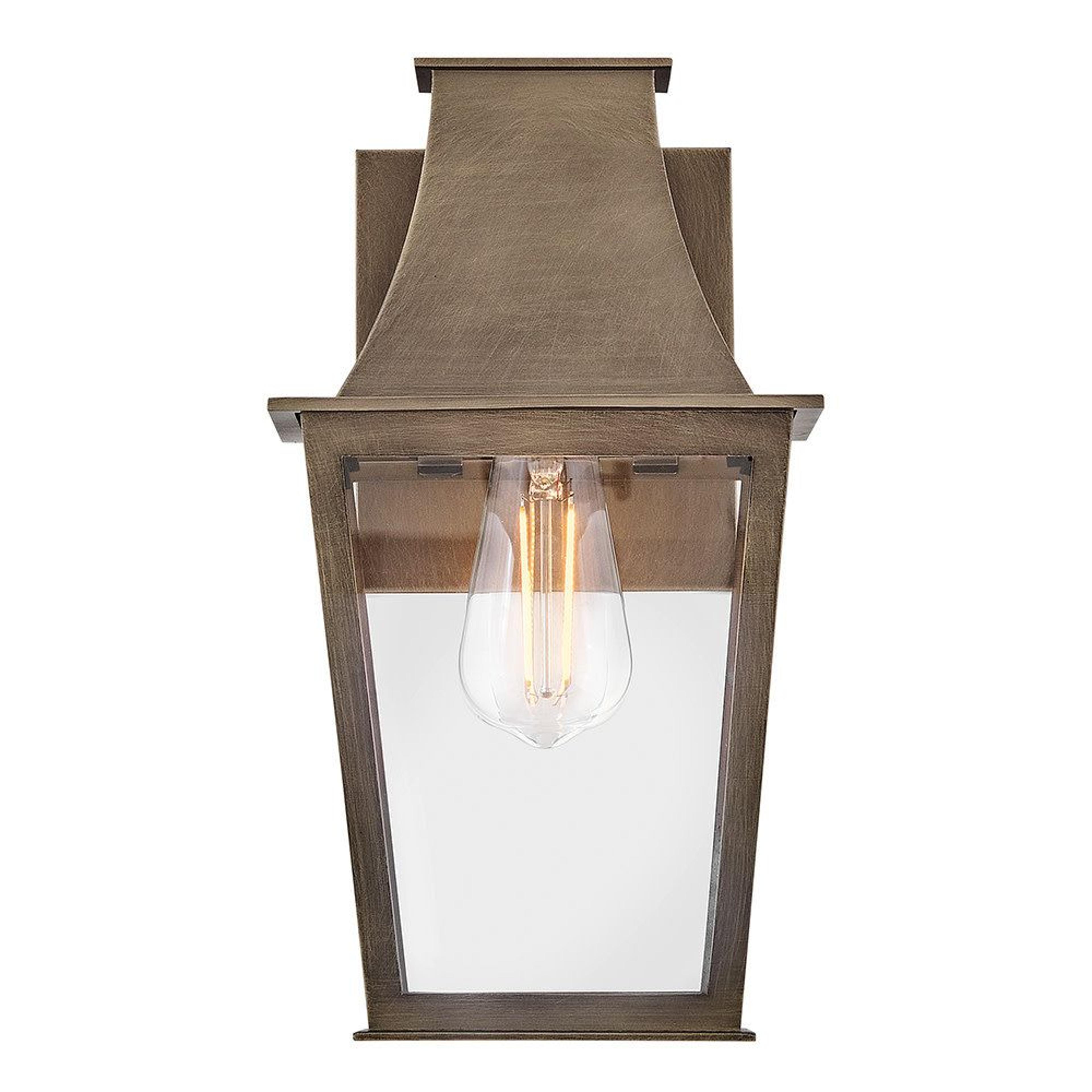 traditional outdoor wall lantern with clear glass and weather resistant finish