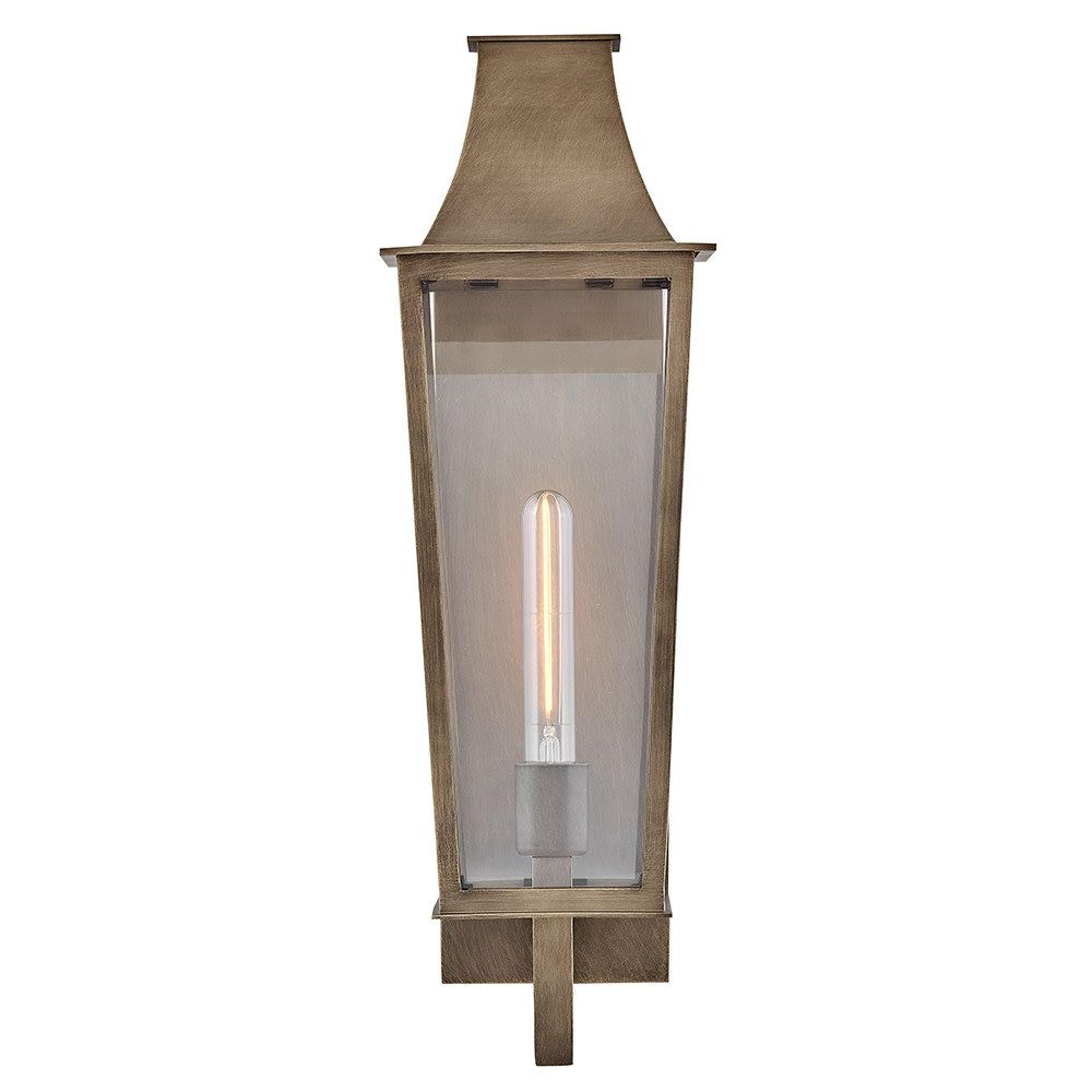 outdoor wall lantern with clear glass and weather resistant finish