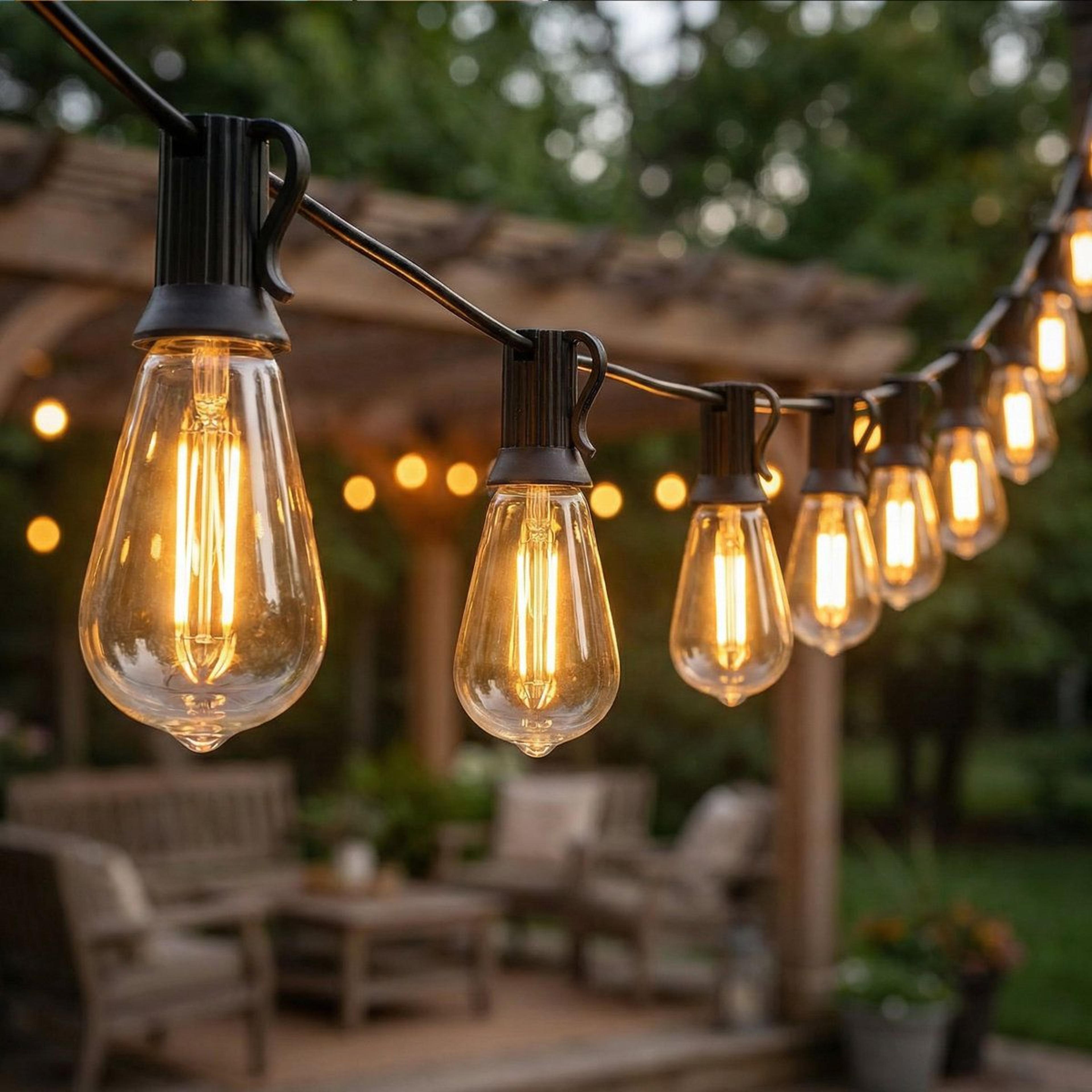 100 ft solar string lights with 30 shatterproof led bulbs and remote