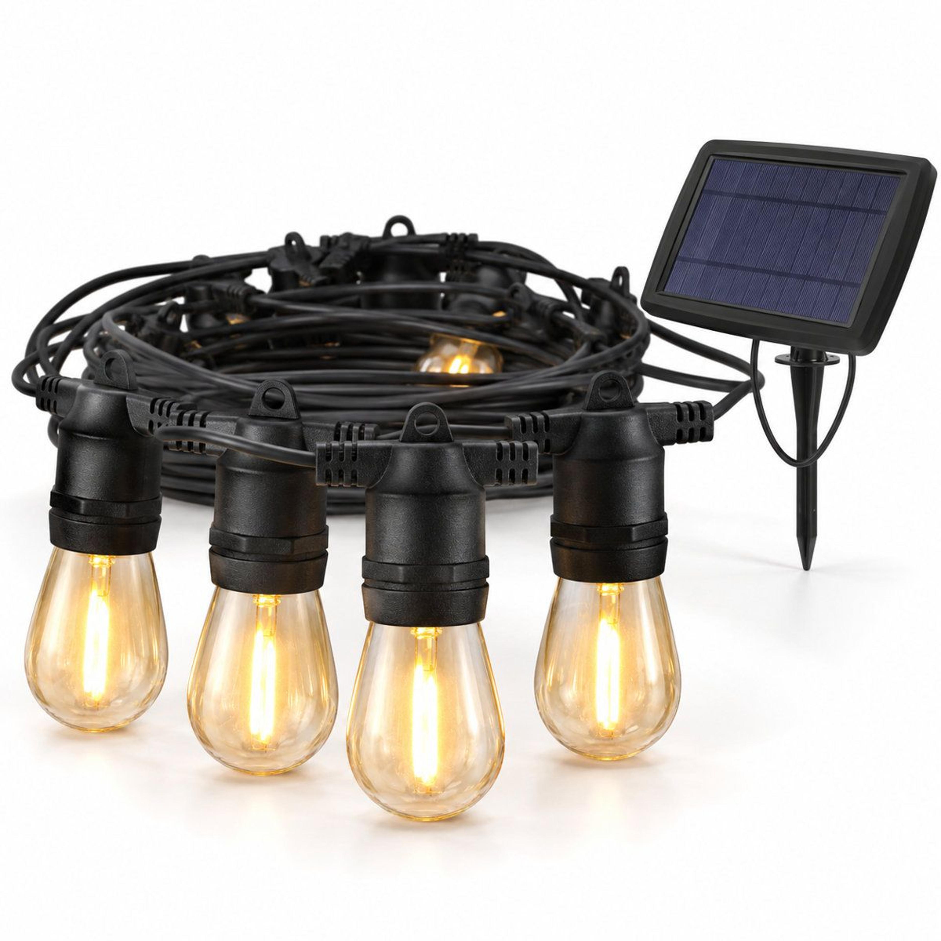 39 ft solar powered 100 led string lights with multiple light modes