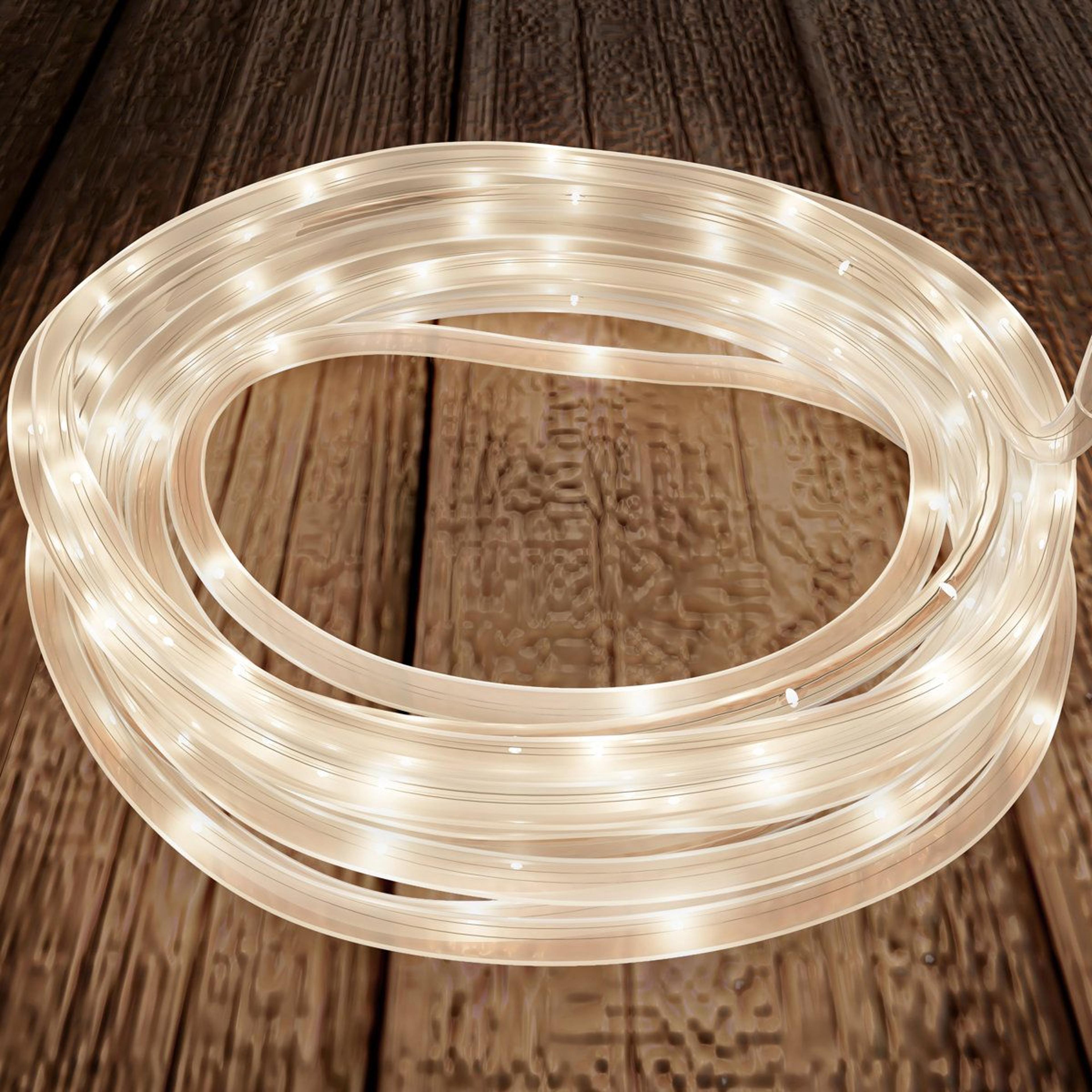 solar led rope string lights with 100 bulbs and 8 lighting modes