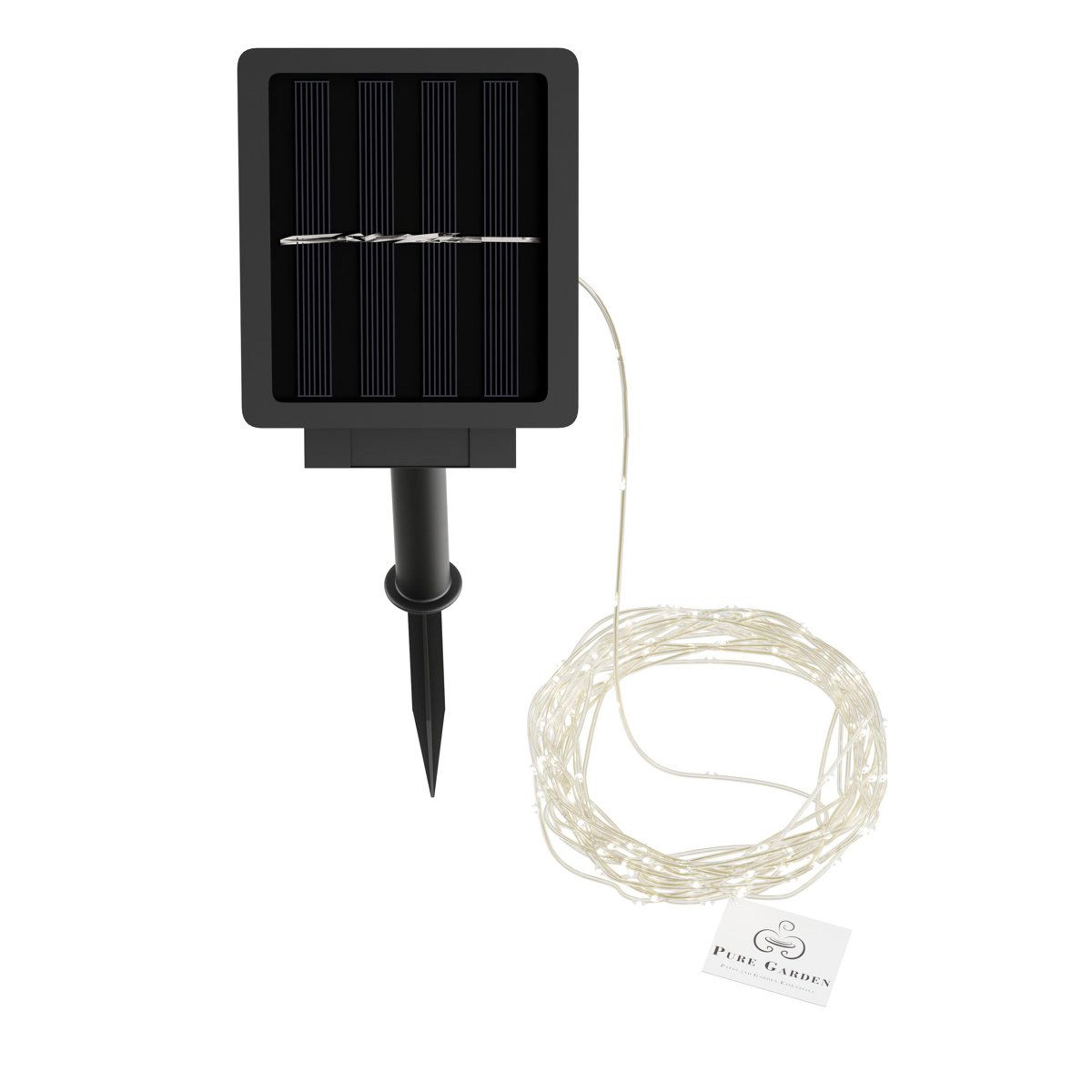 solar fairy string lights with 100 warm white leds and 8 lighting modes