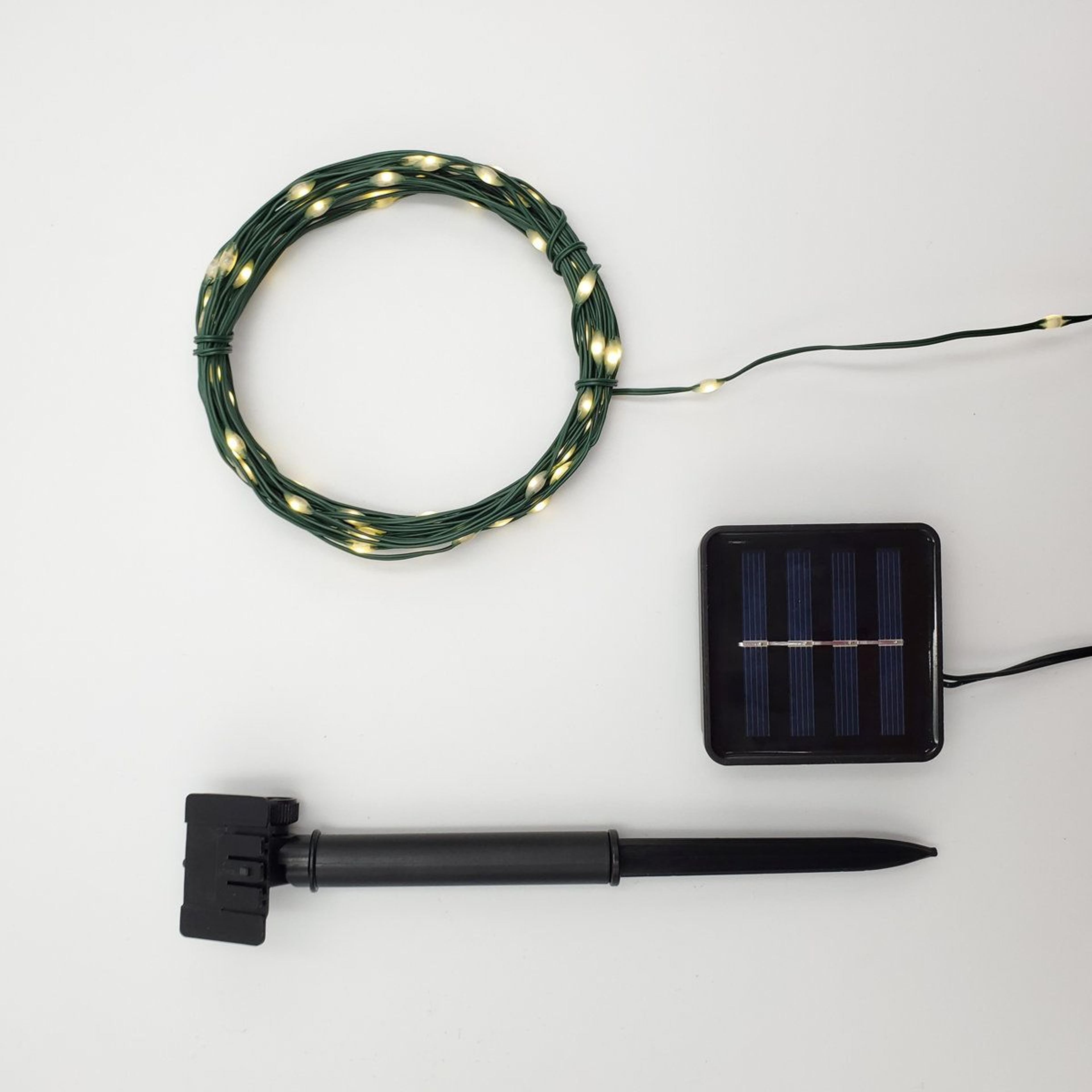 solar powered led fairy string lights with 100 leds and 8 lighting modes