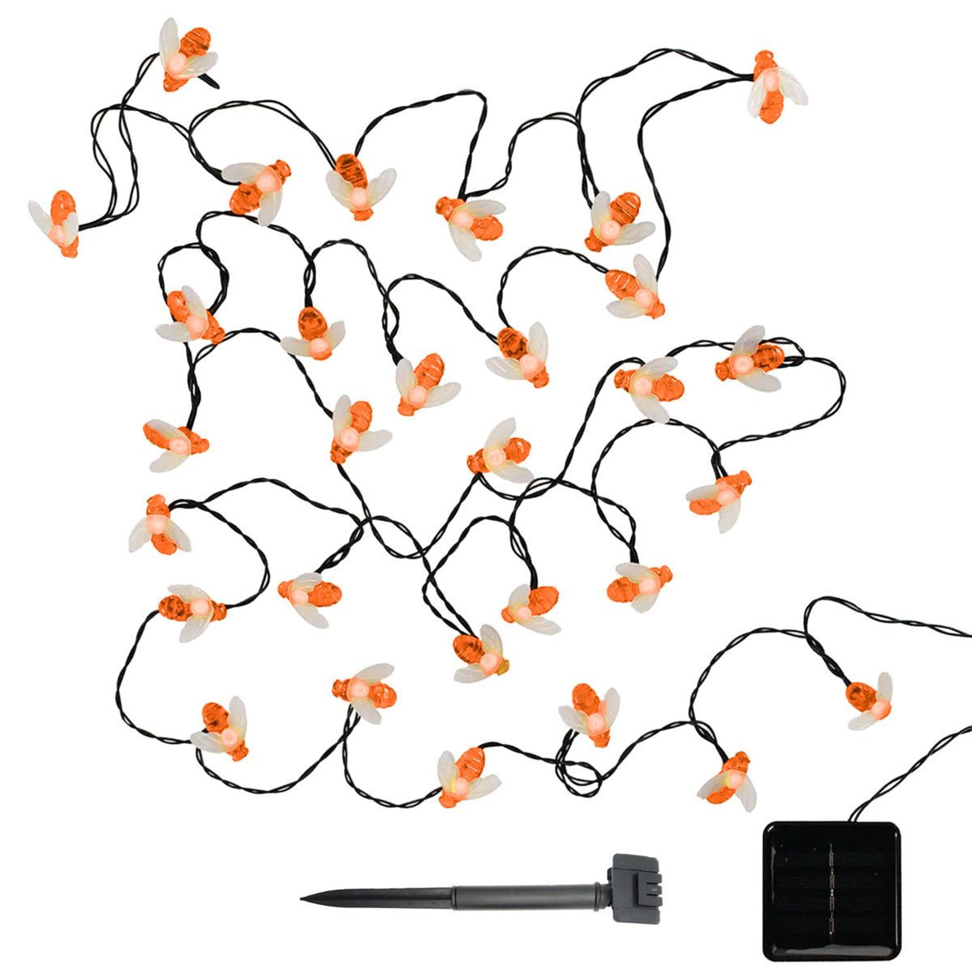 solar powered bee string lights with 50 led lights
