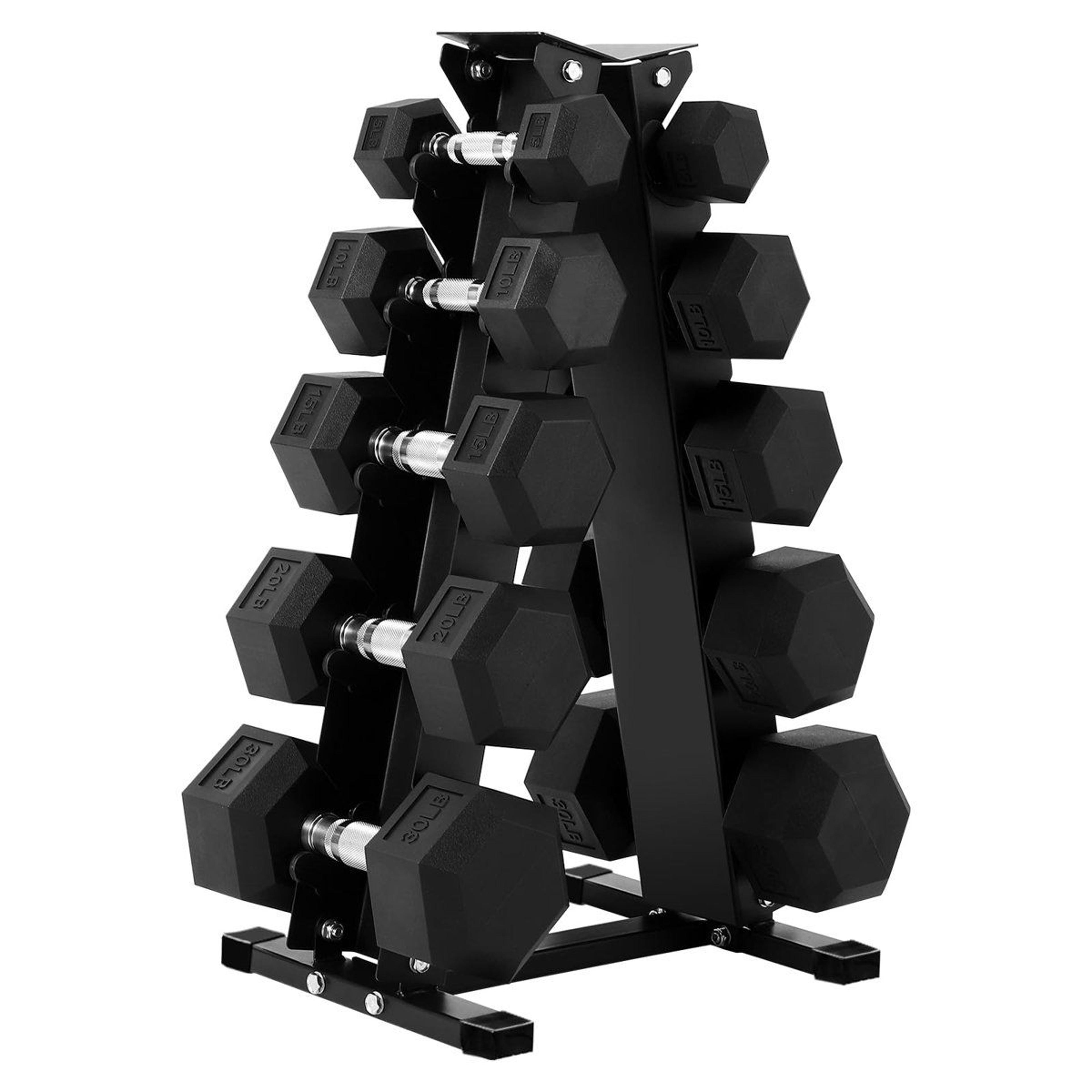 10-dumbbell steel storage rack with 480 lb capacity