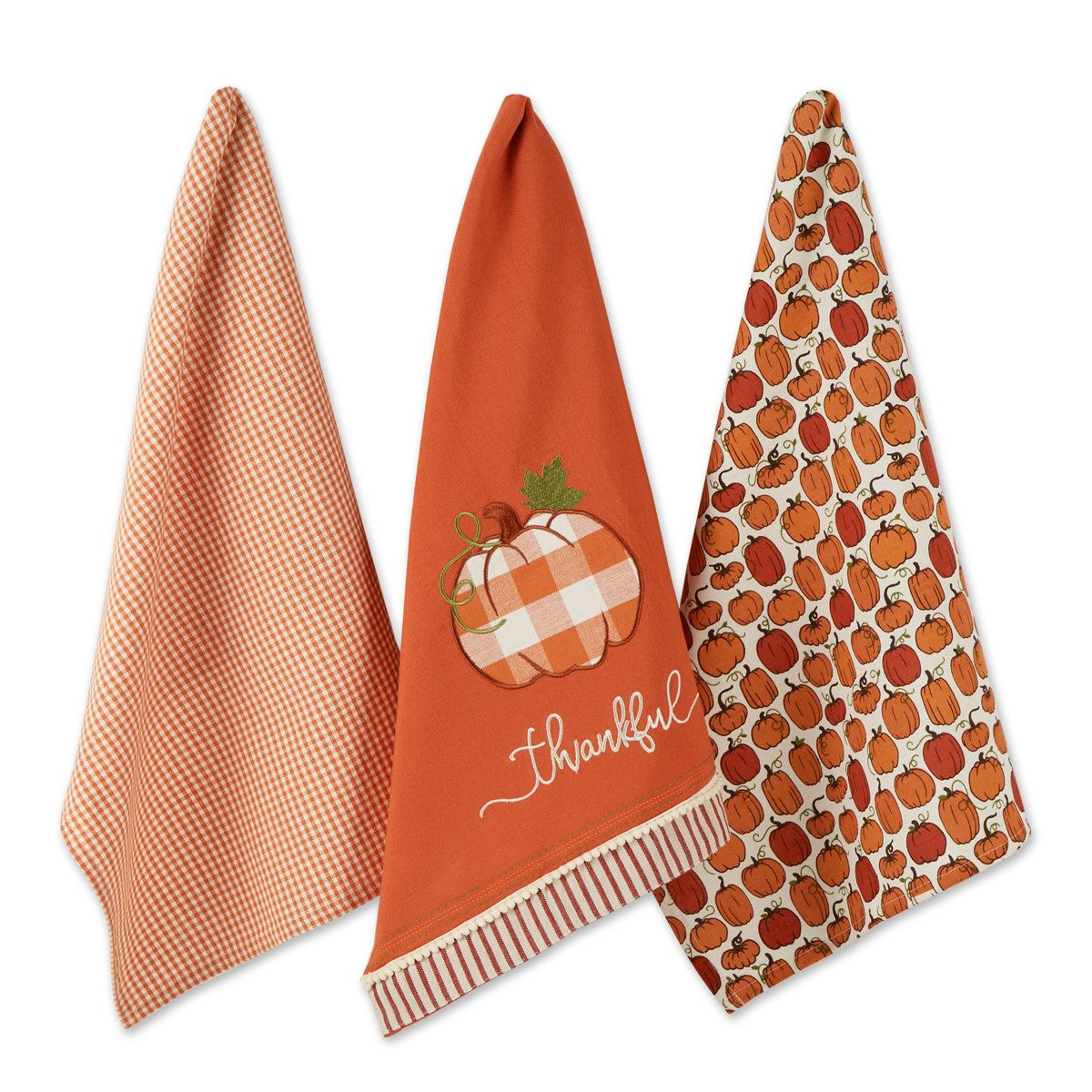 cotton checkered tea towels 18 x 28 inch set of 3