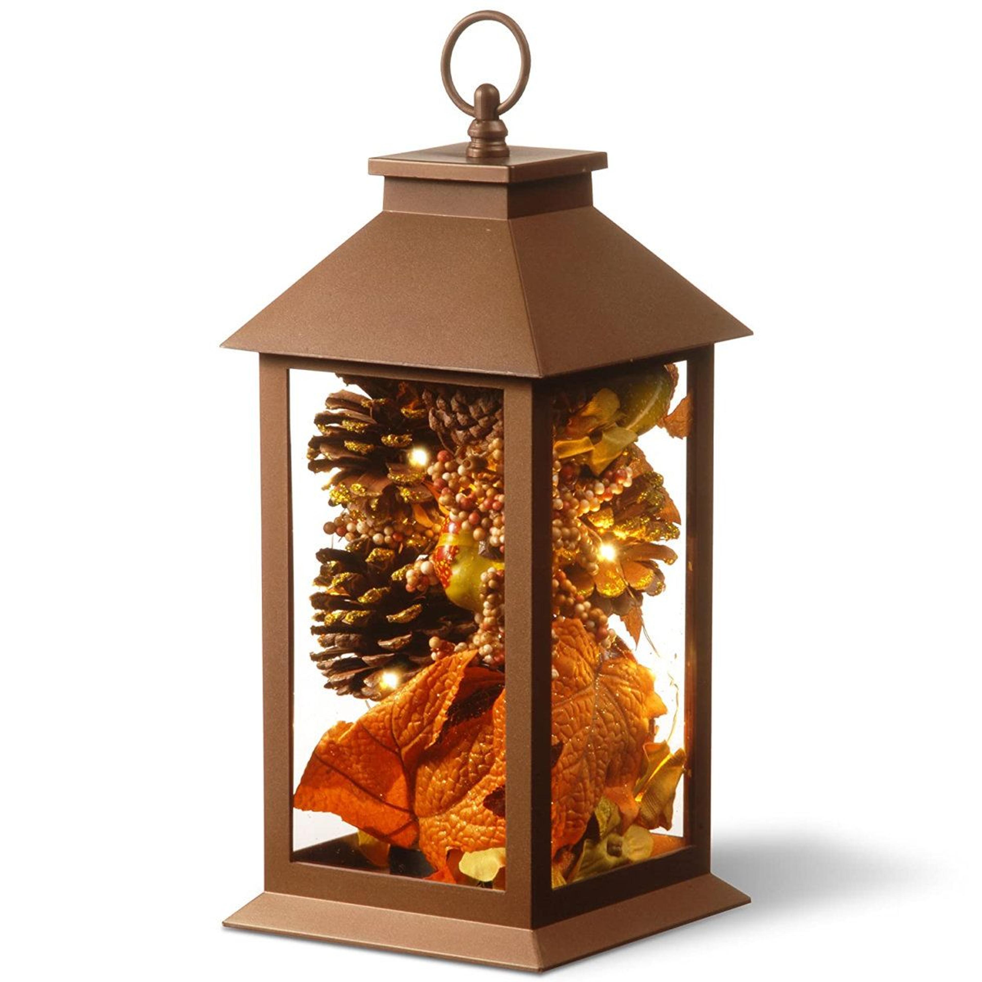 autumn decorative lantern with led lights and hanging loop