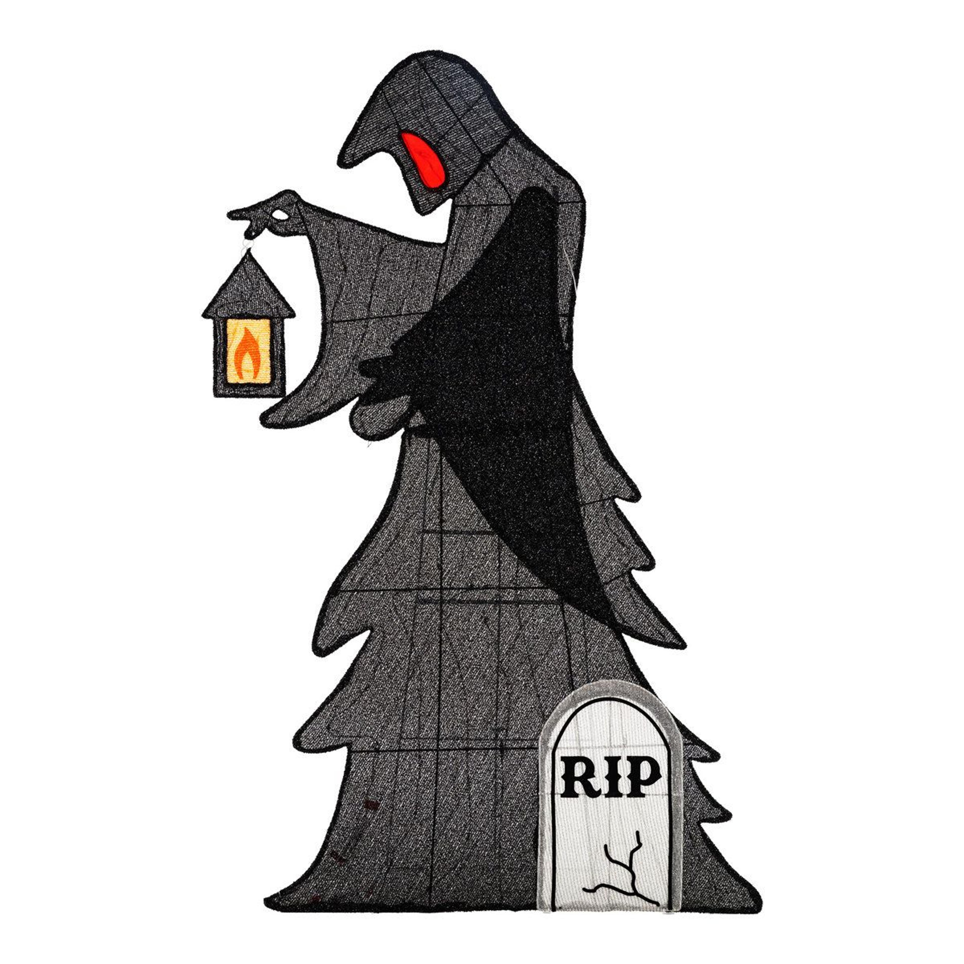 60 inch lighted halloween 2d grim reaper outdoor decor with 160 led lights