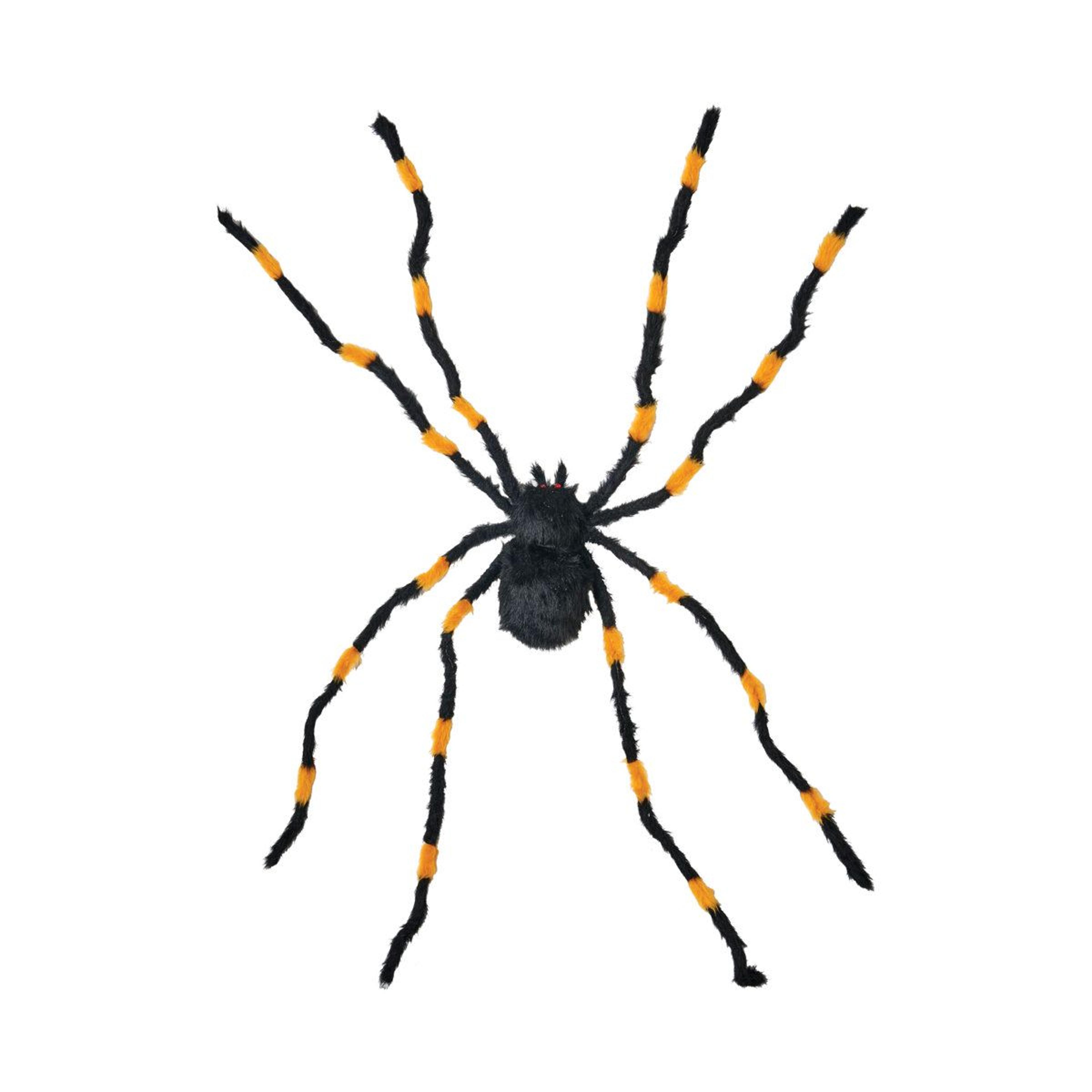 giant halloween black and orange tarantula prop with flexible legs