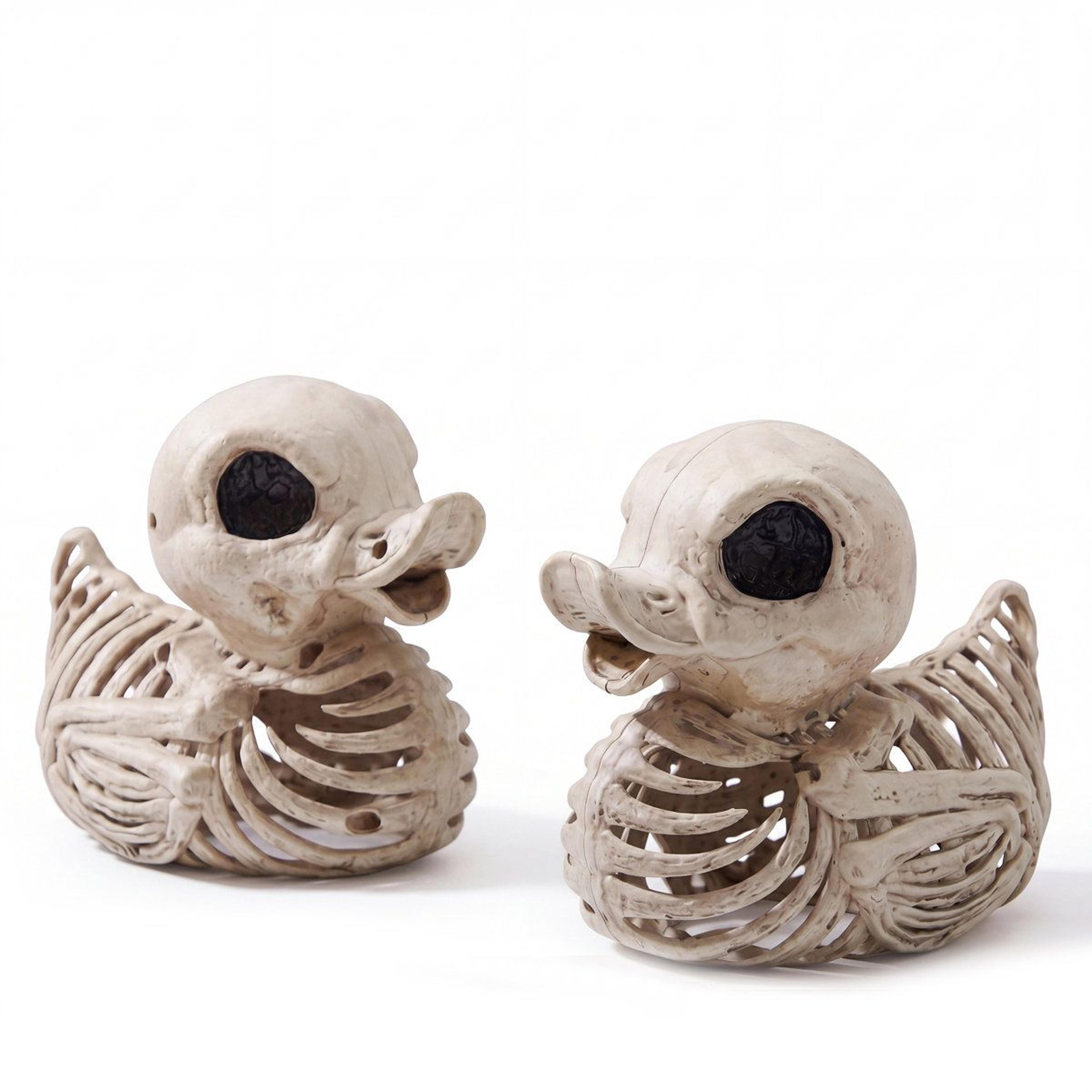 2 piece halloween duck skeleton plastic bones for spooky indoor outdoor prop decor