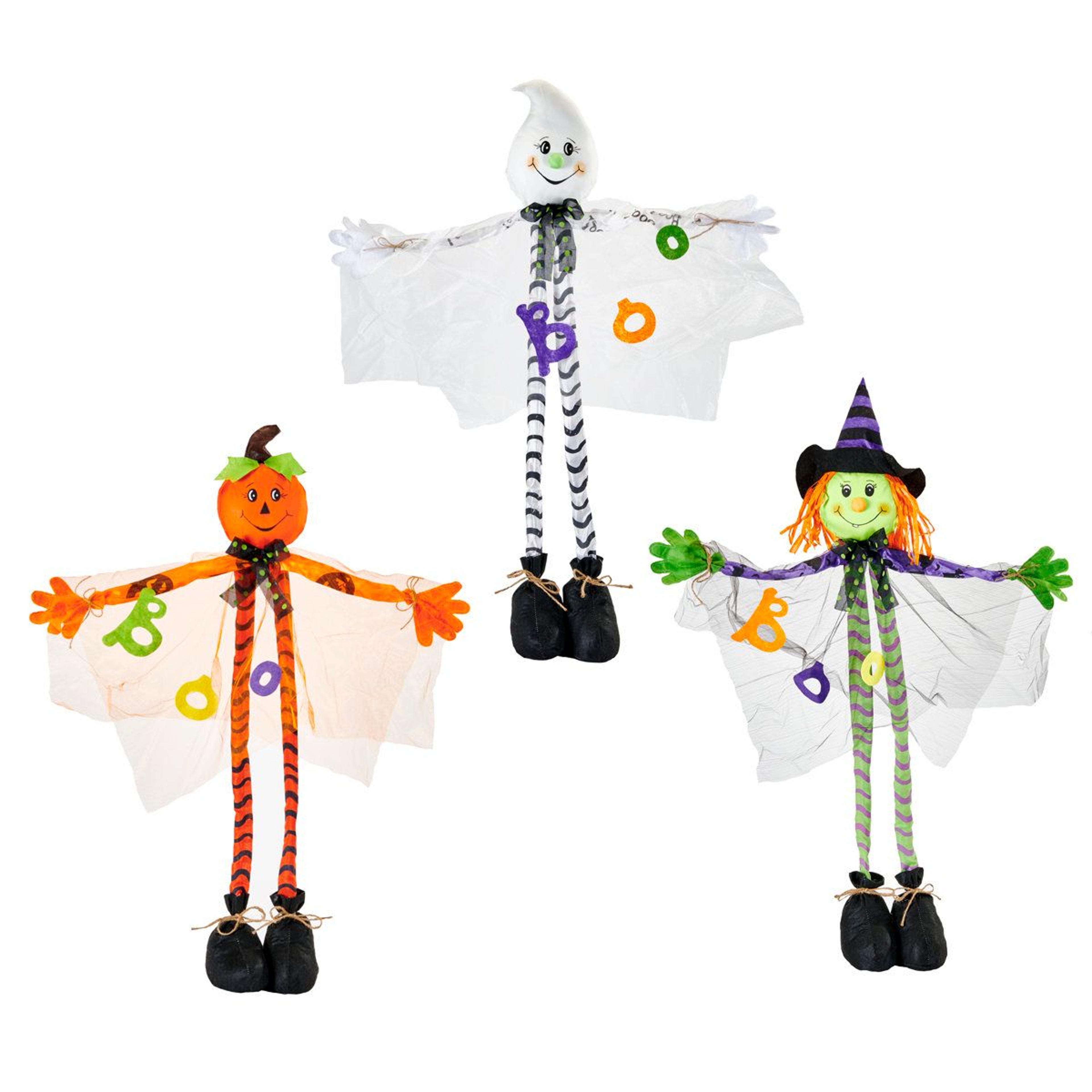 standing halloween figures set foam porch doorway decorations 3 pack