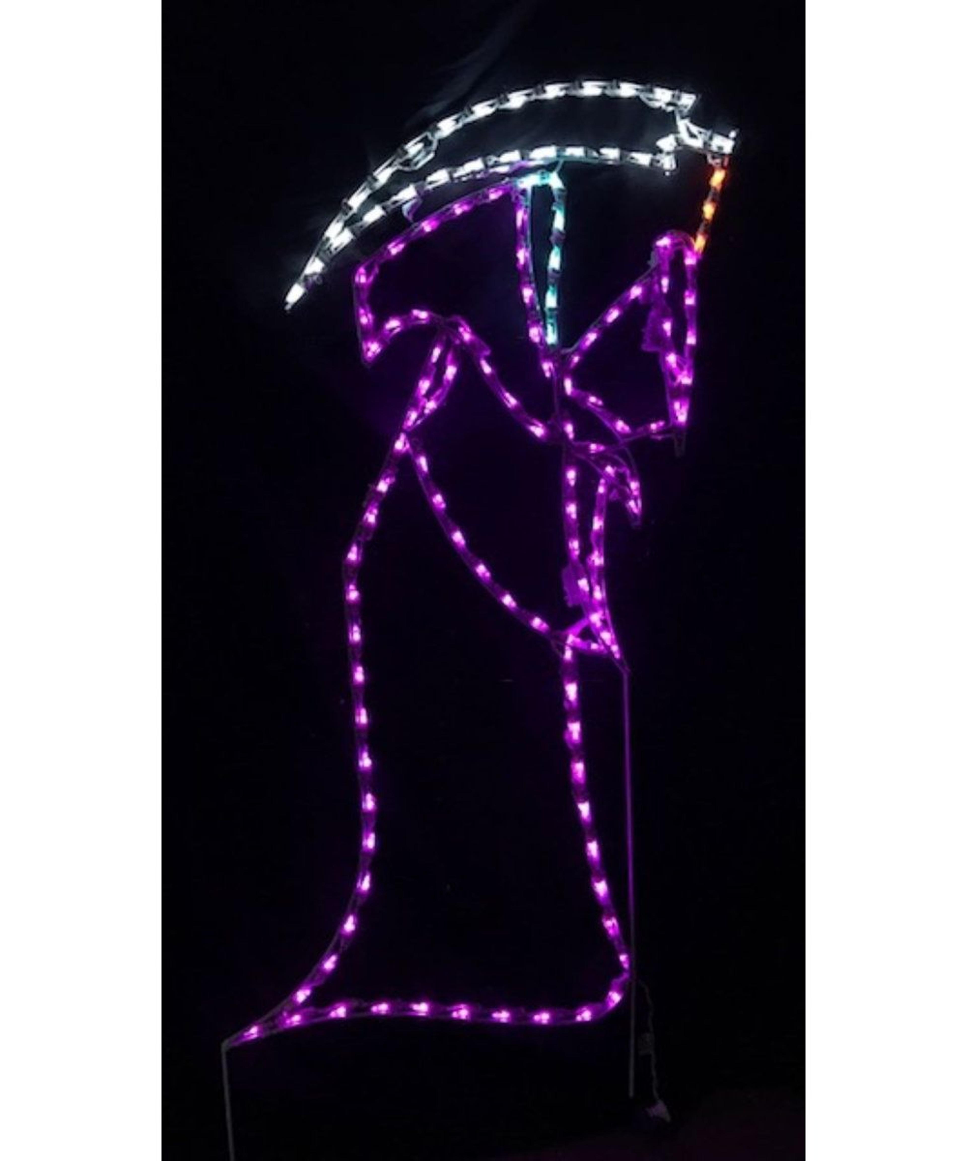 lighted grim reaper halloween outdoor display led metal frame decor