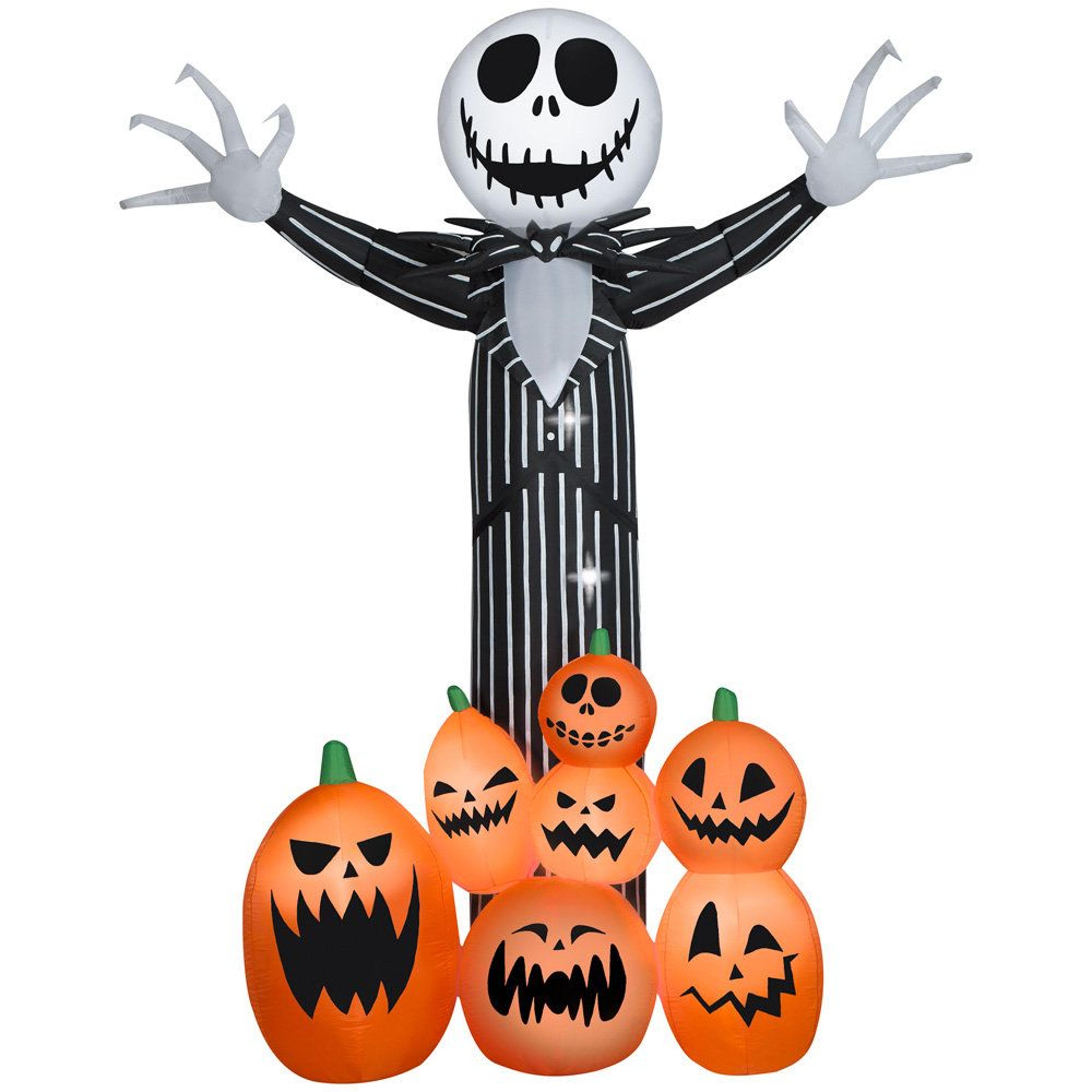 animated jack skellington halloween inflatable lighted yard scene