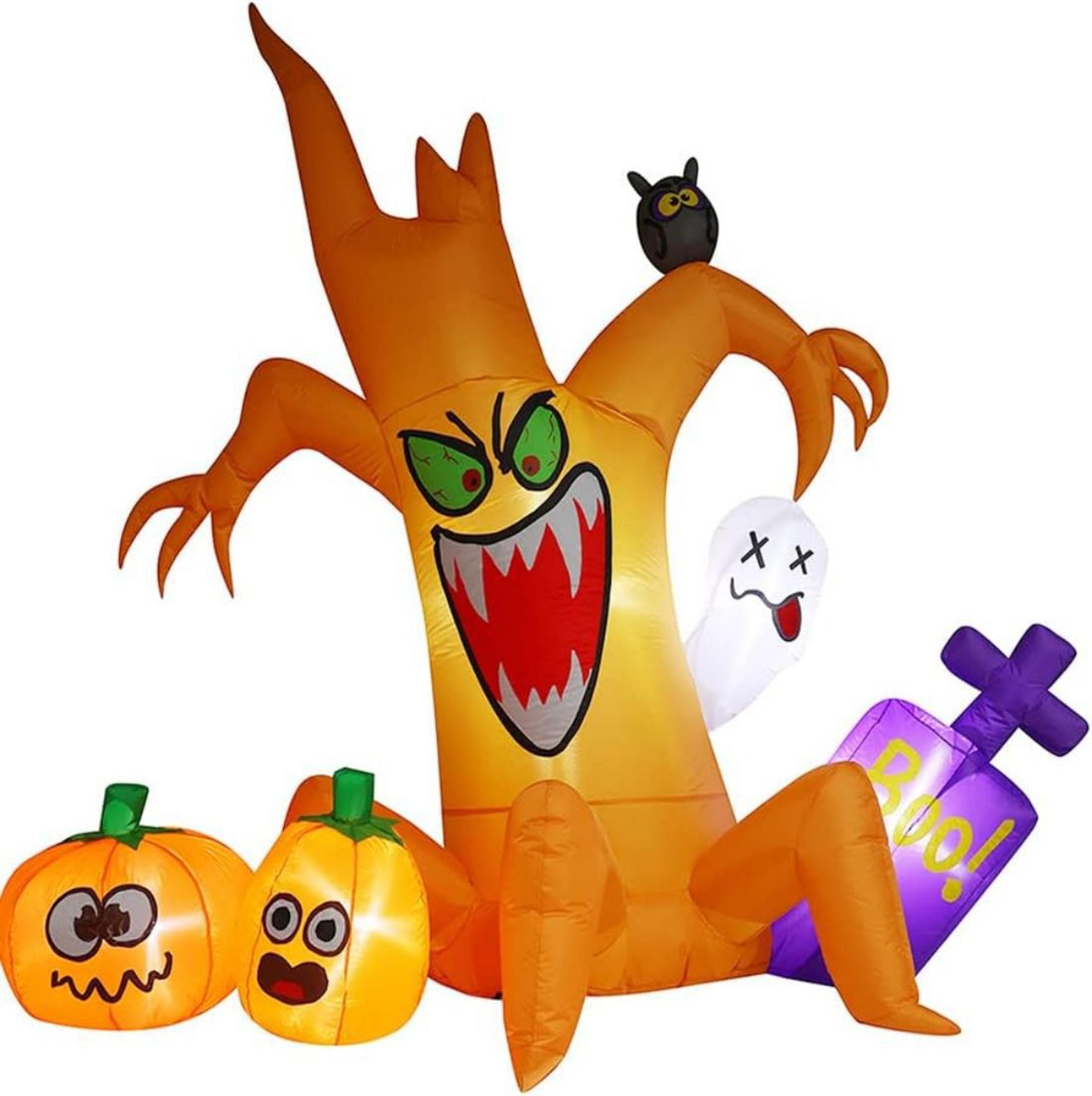 8ft inflatable ghost tree with pumpkins outdoor halloween decor