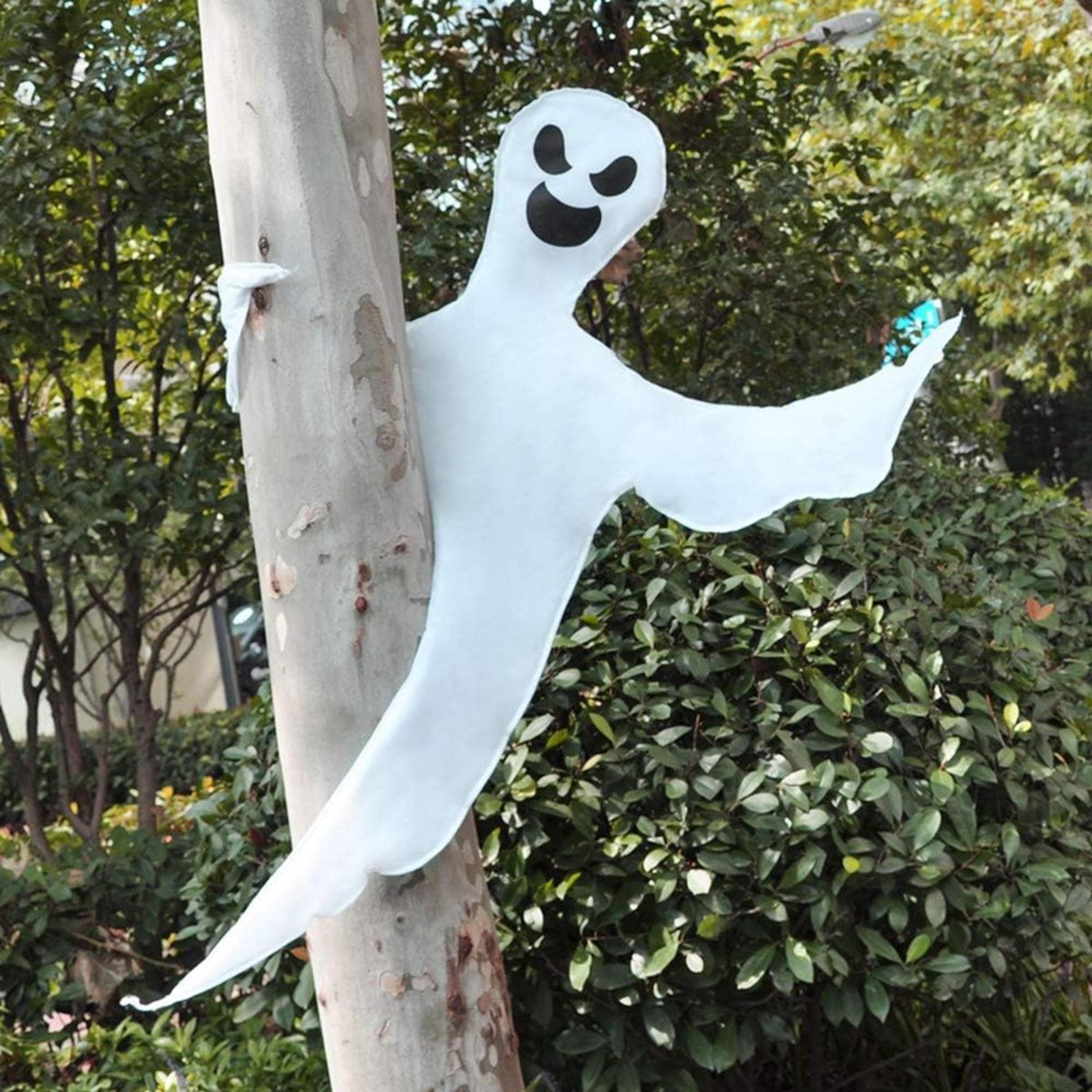 53 inch bendable tree wrap ghost decoration outdoor halloween yard and porch accent