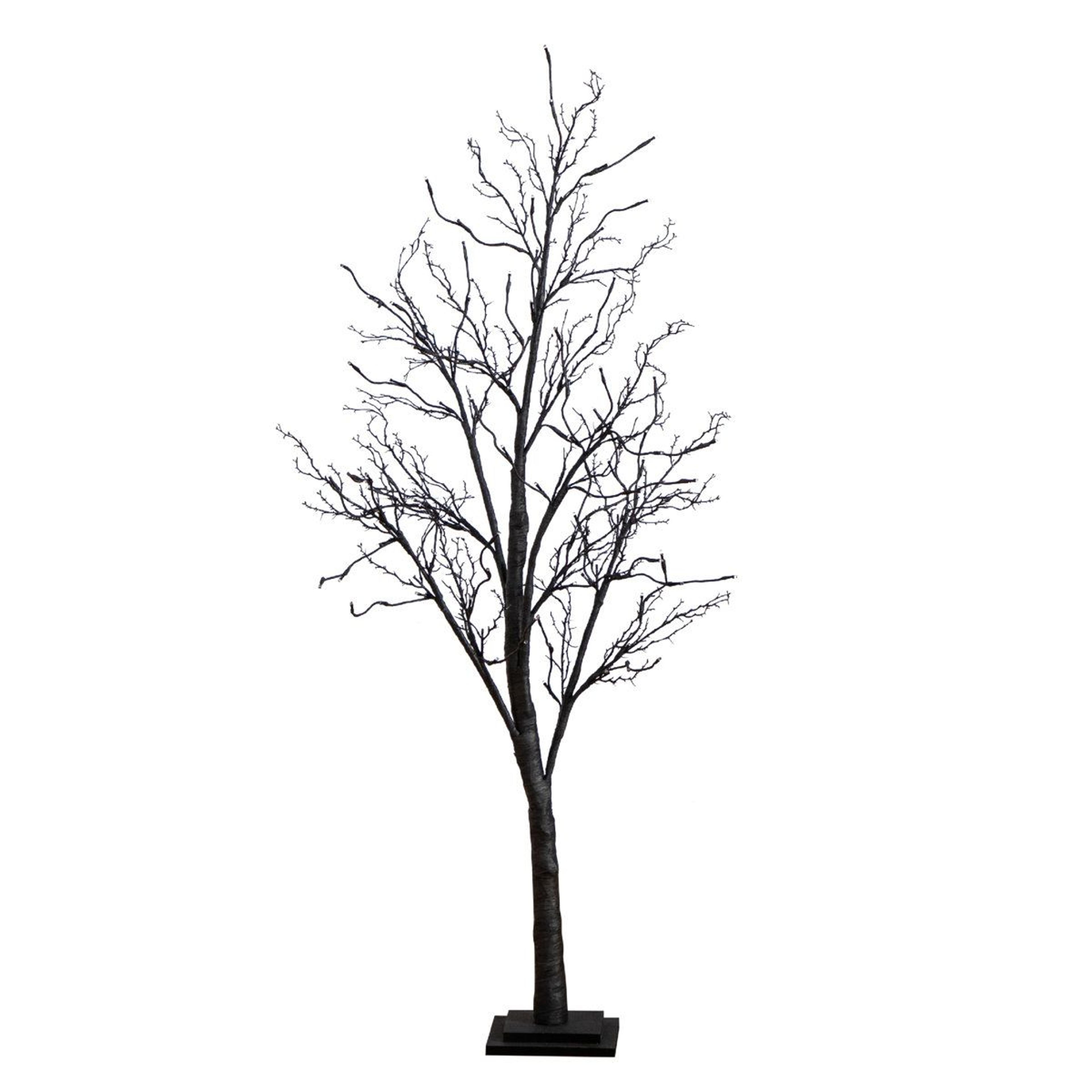pre-lit halloween black twig artificial tree with 102 orange and purple led lights 5 foot