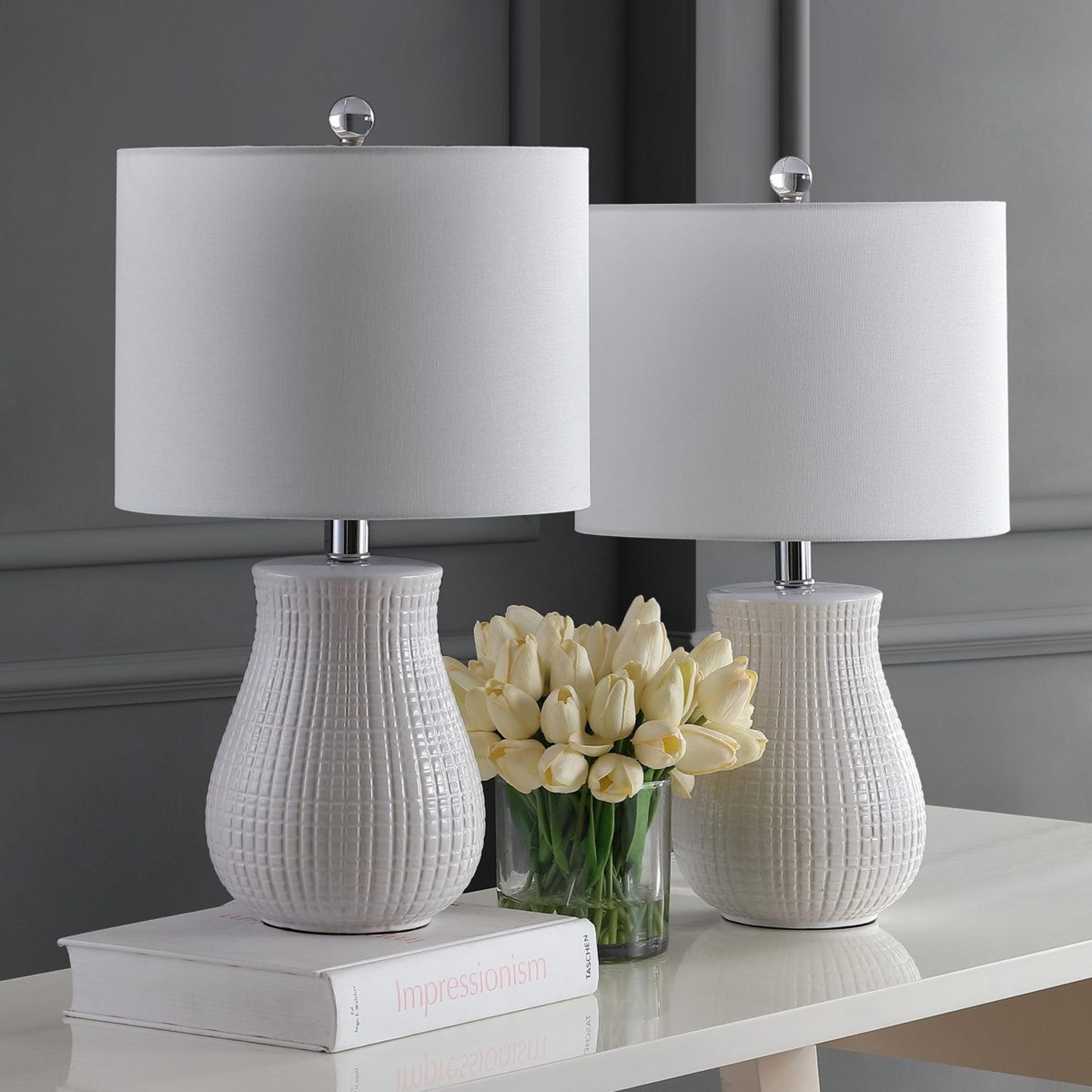 ceramic table lamp set of 2 with included led bulbs