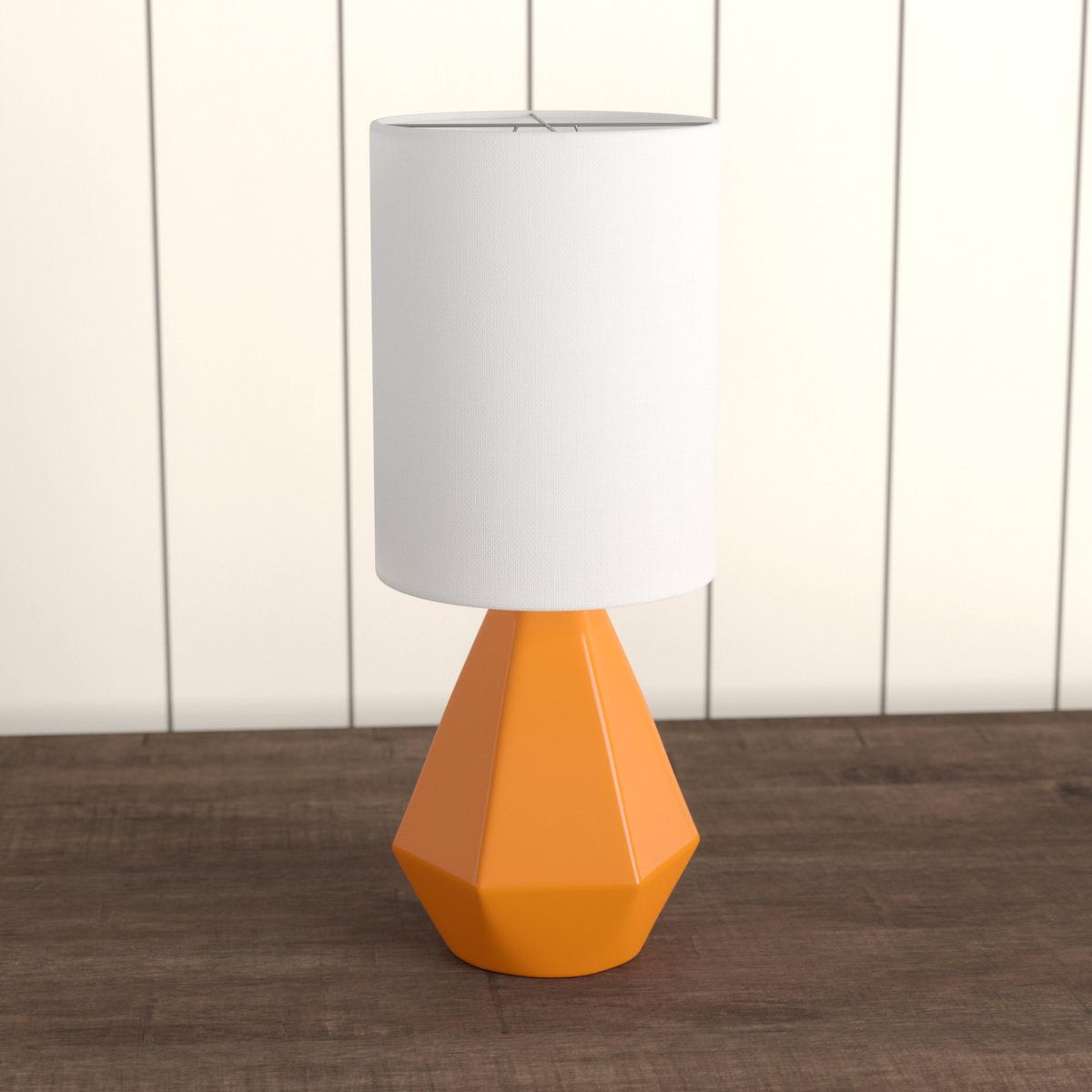 urn ceramic table lamp with linen drum shade bedside light