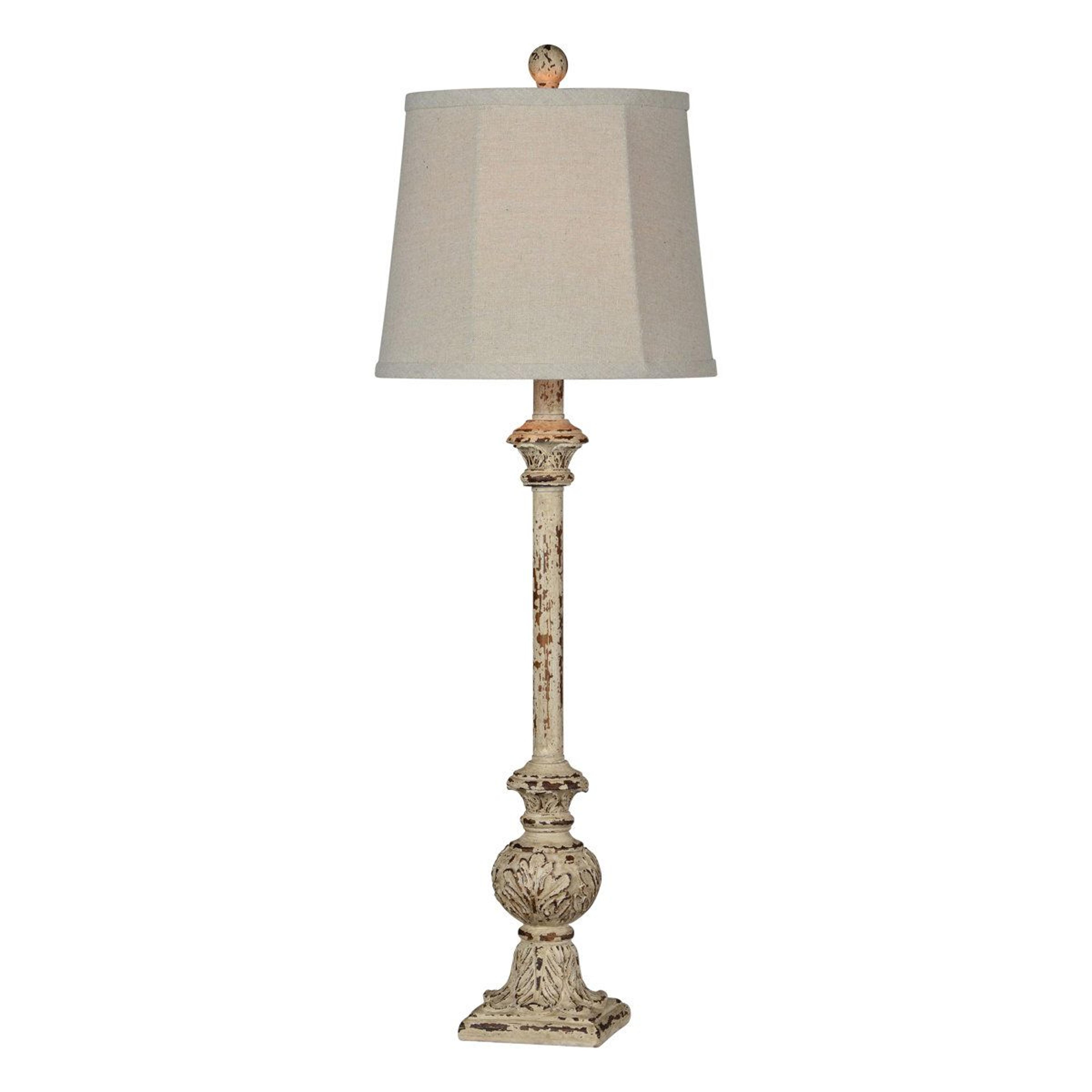 gold distressed cream buffet lamp set of 2 slender resin accent lights
