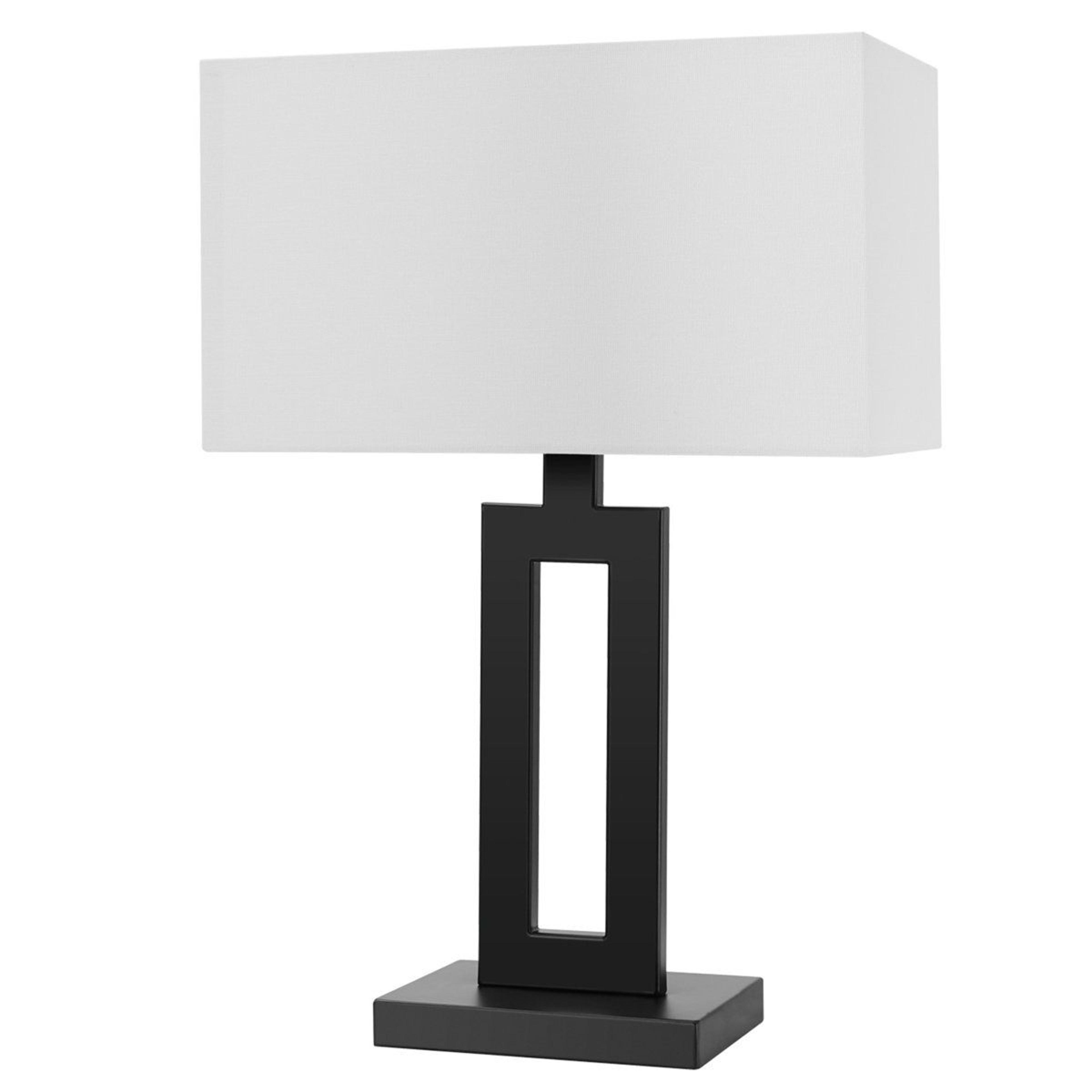 20 inch modern metal table lamp with white linen shade