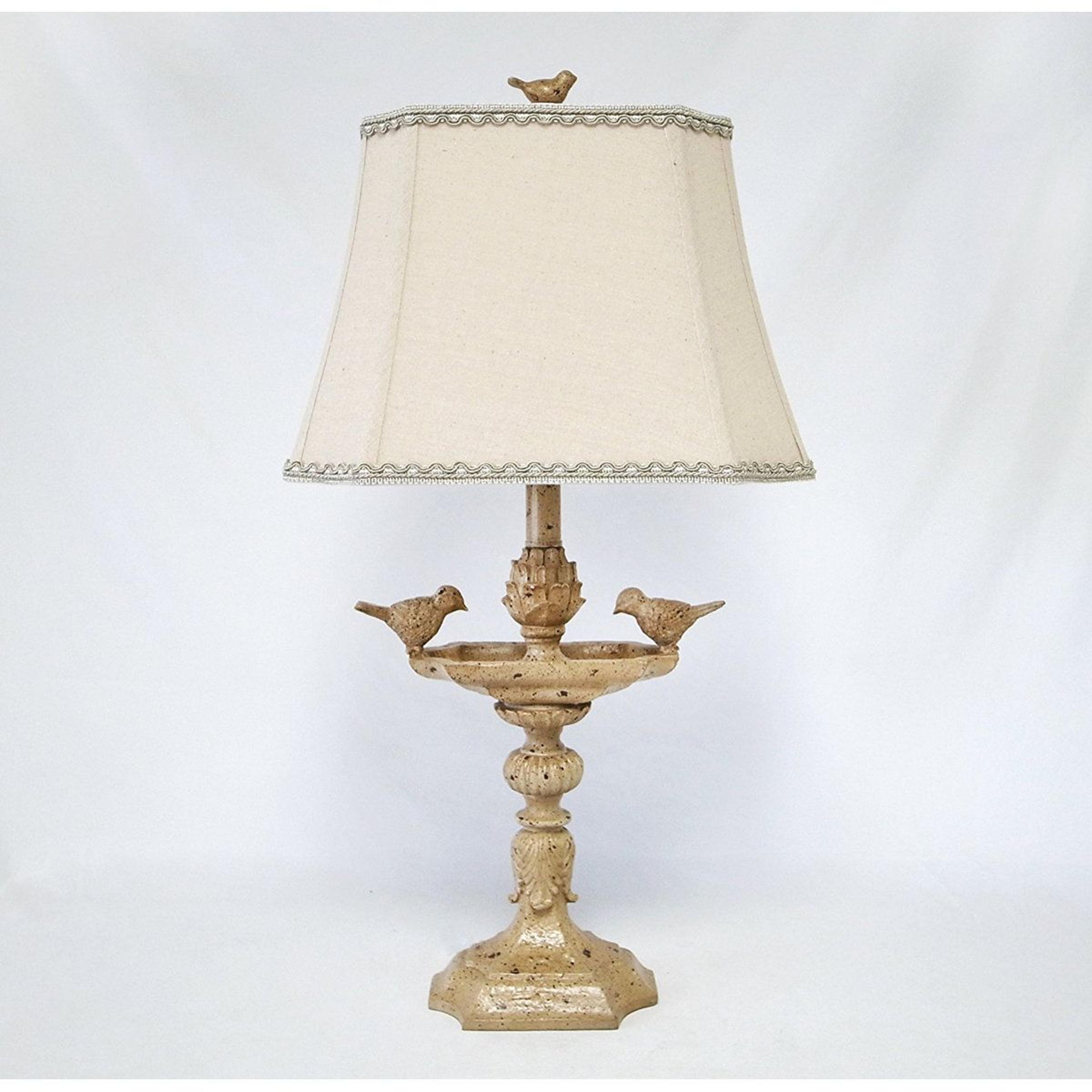 resin table lamp victorian birdbath style 26 inch accent light