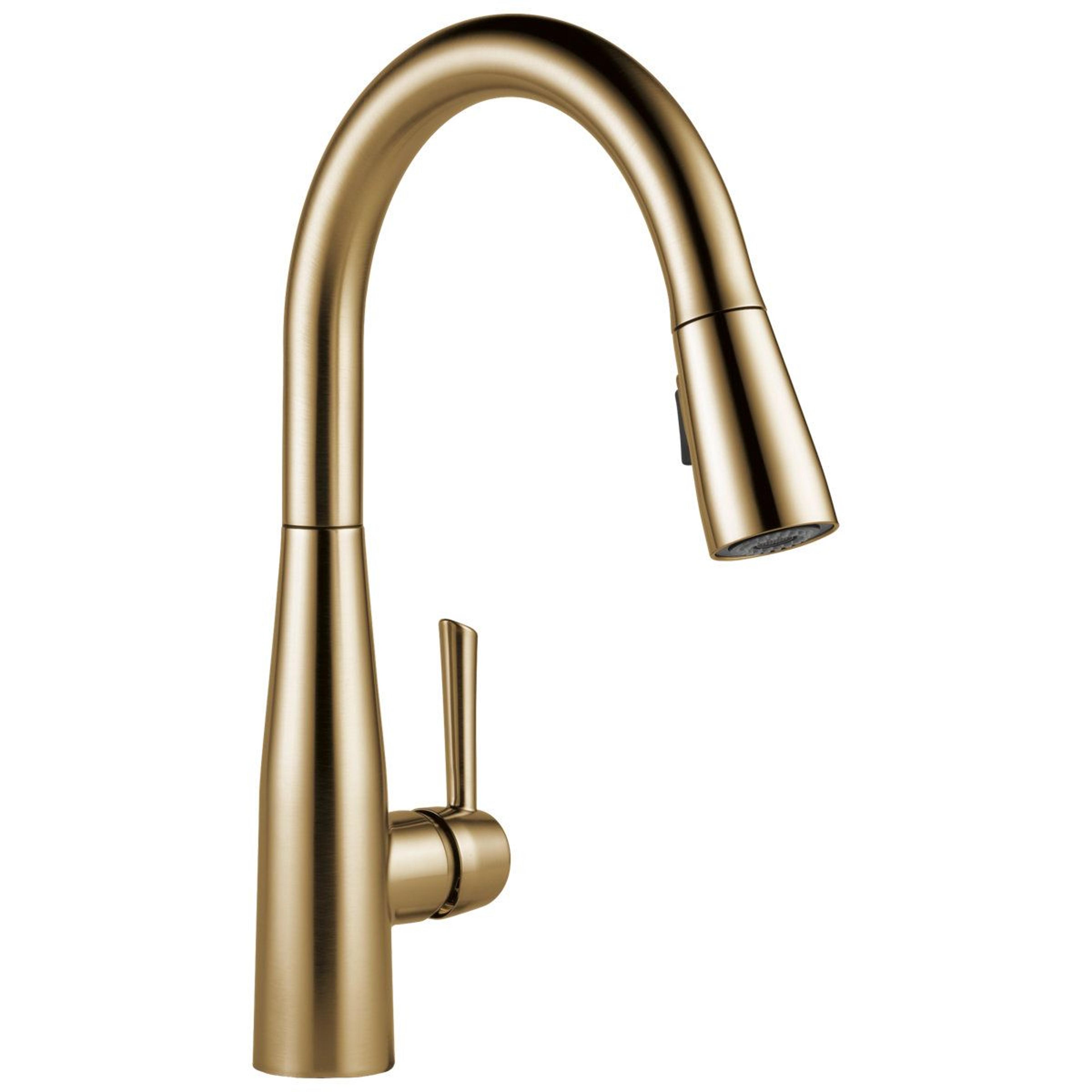 pull down single handle kitchen faucet with magnetic docking spray wand and high arc spout