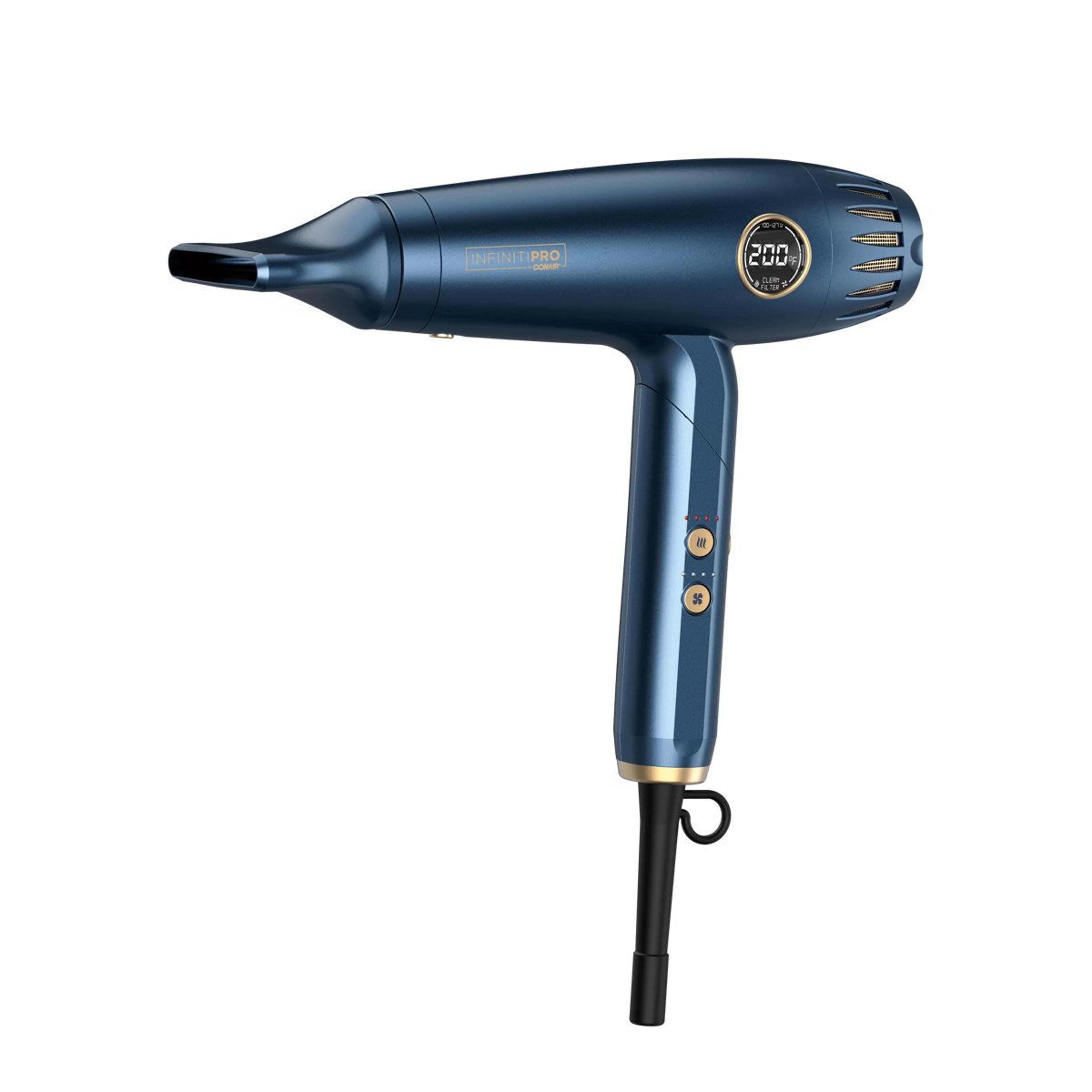 frizz free digital hair dryer with folding handle and led display