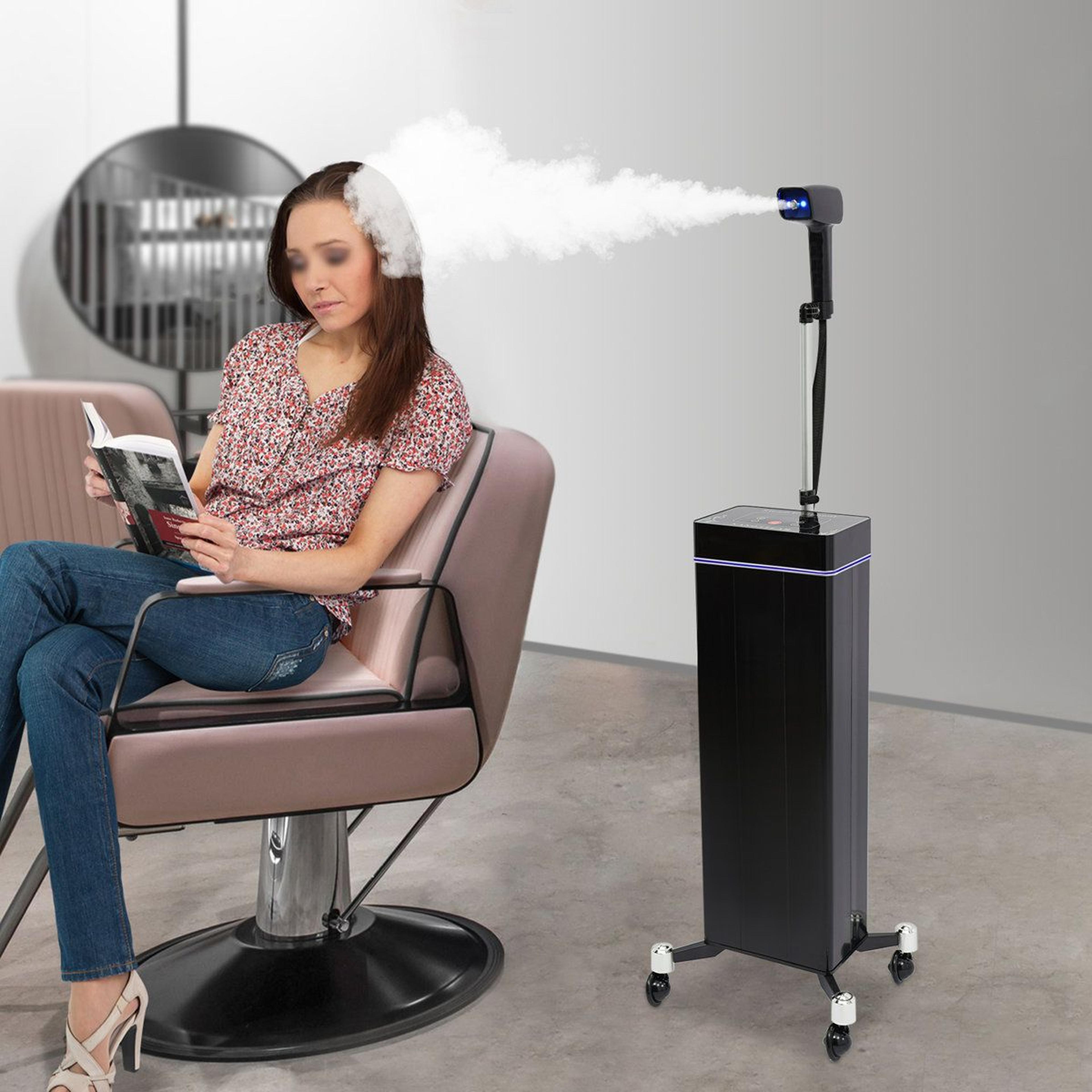adjustable nano hair steamer with telescopic stand and touch screen control