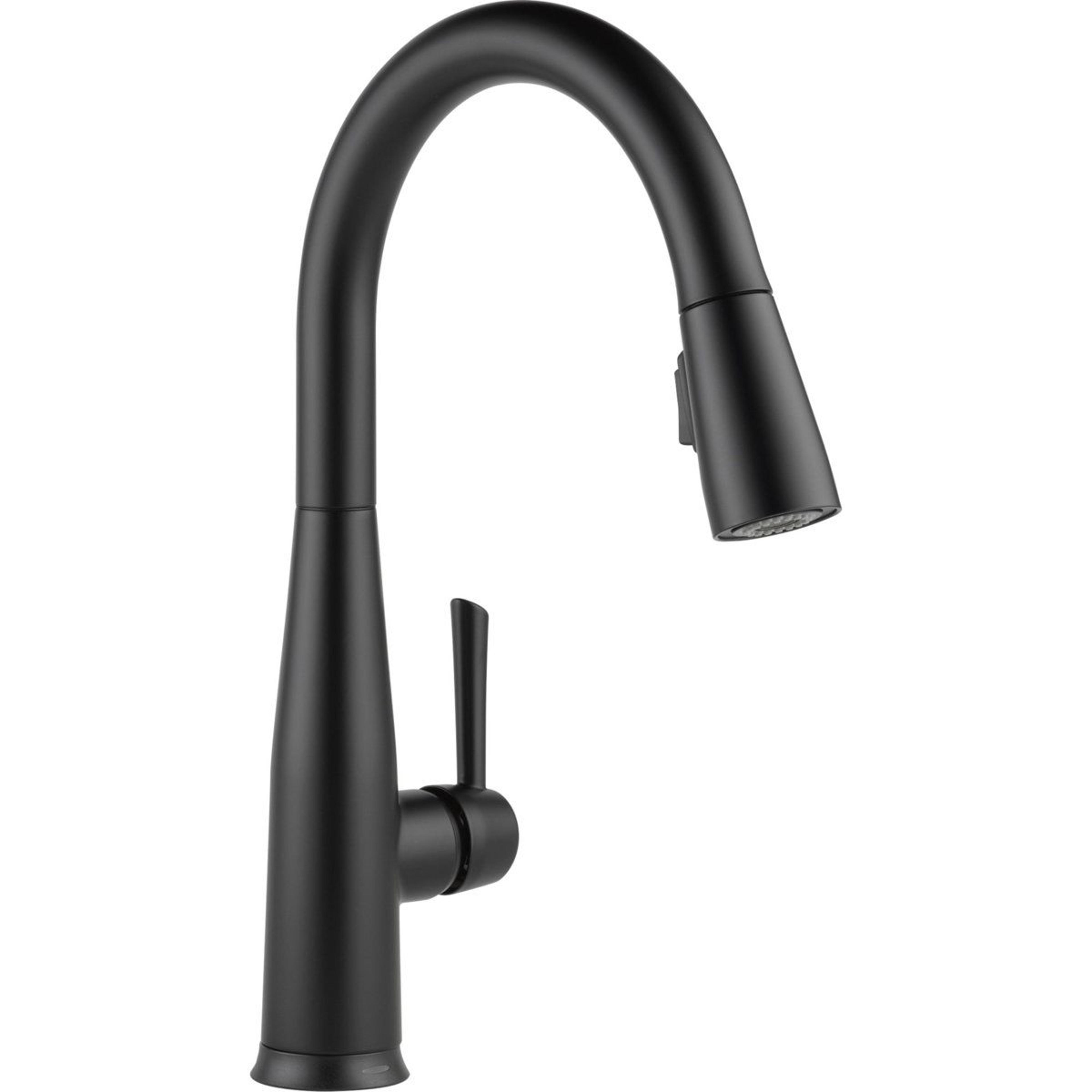 matte black touch single handle pull down kitchen faucet with high arc spout