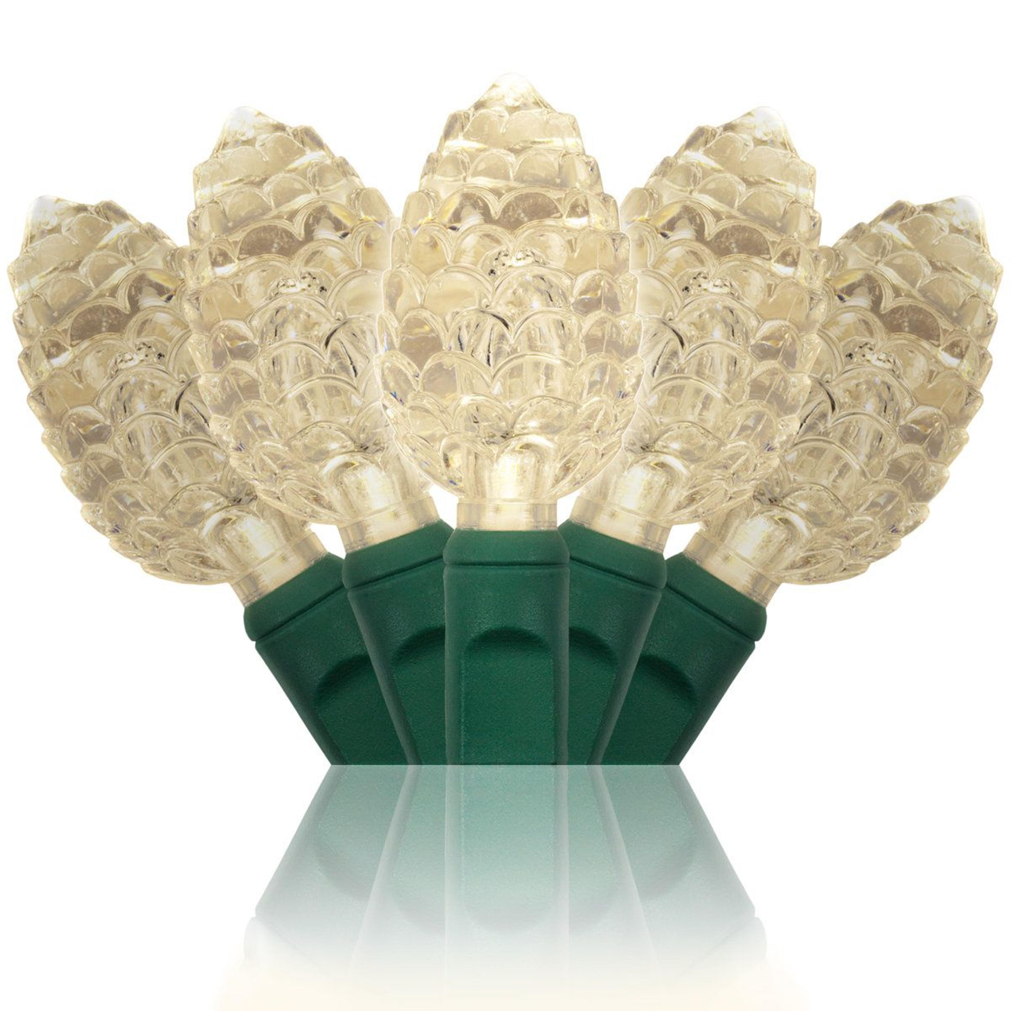 25 led pinecone string lights warm white indoor outdoor decor