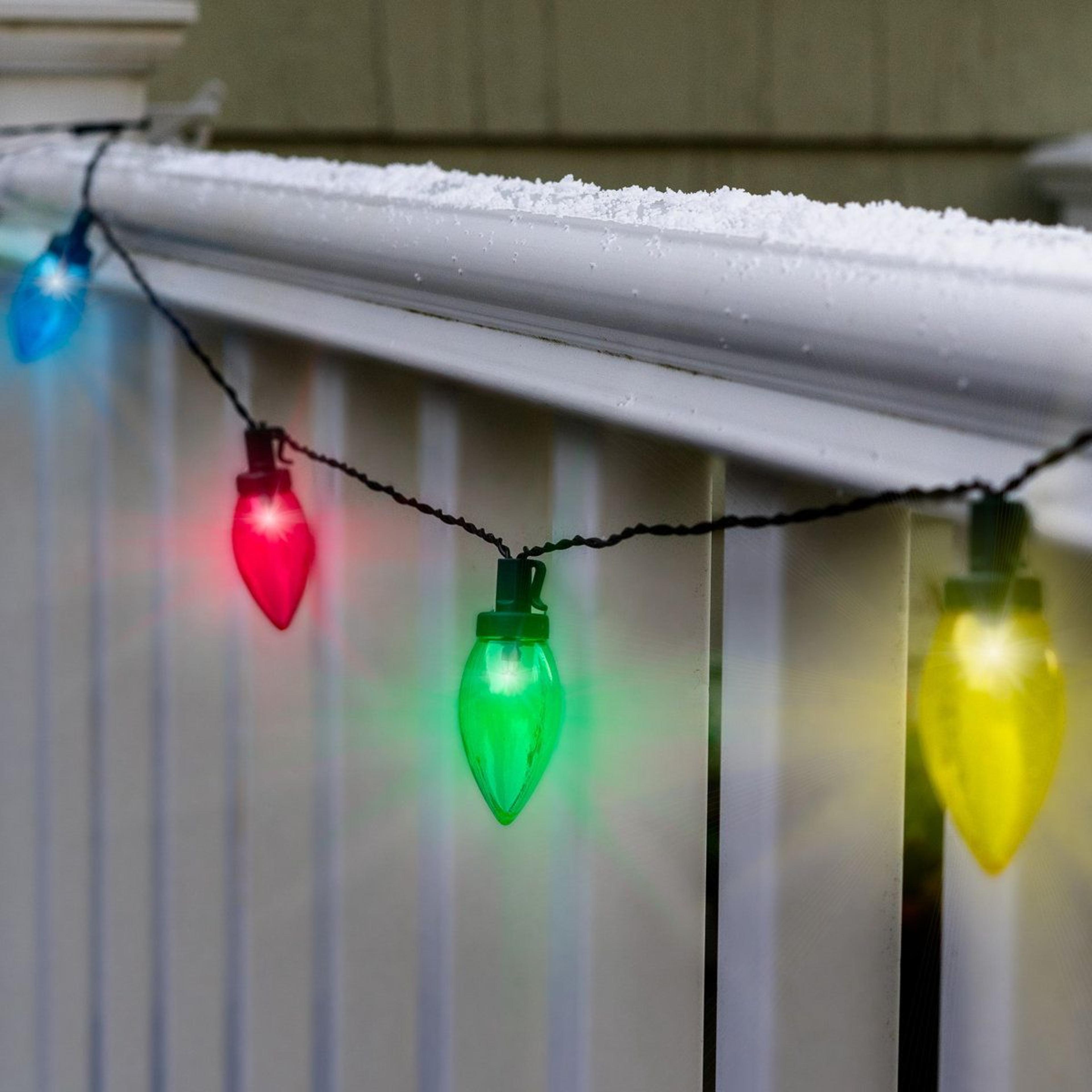 20 ft solar powered multicolor led christmas string lights with 12 bulbs