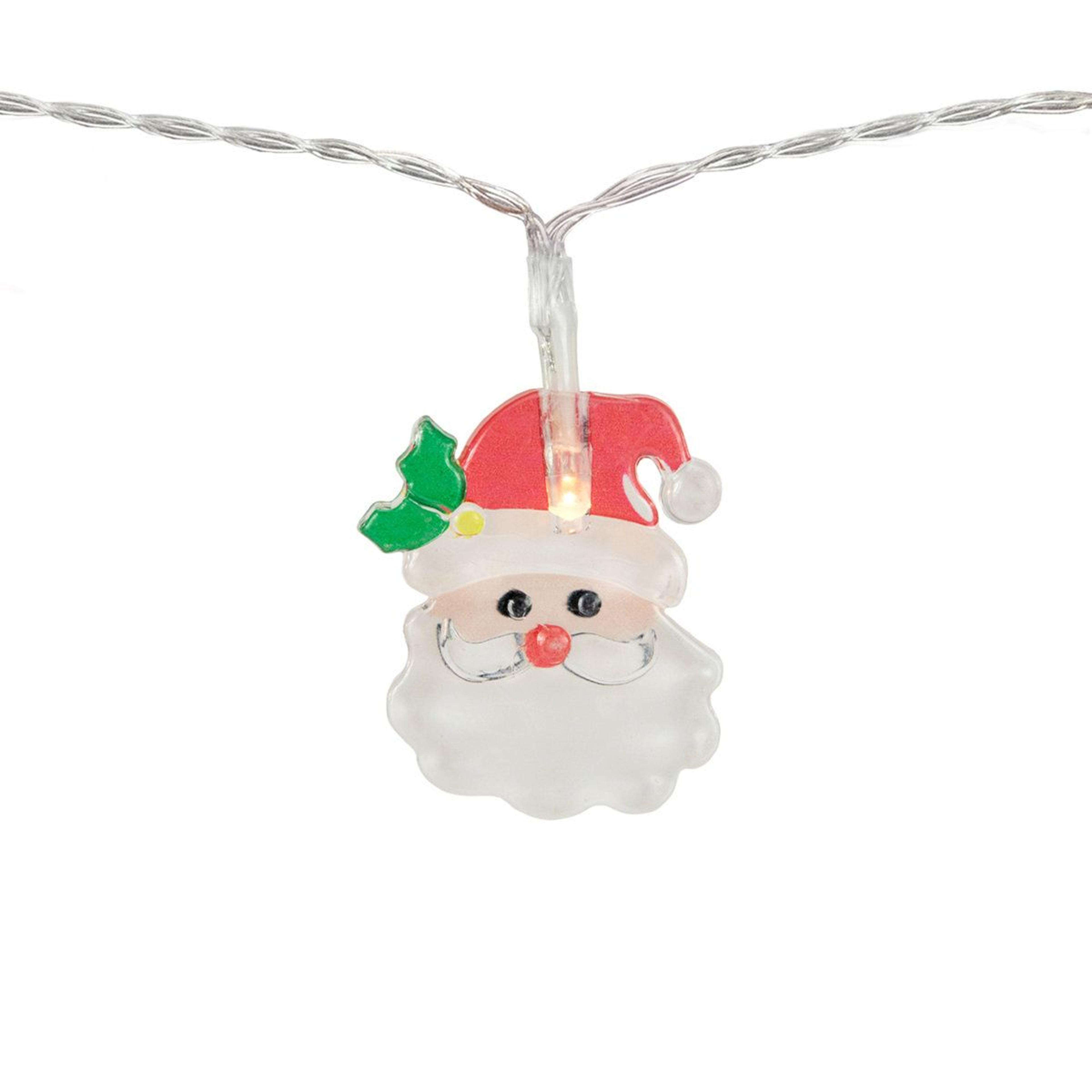 led santa claus christmas string lights 10 count battery operated 4.5 ft
