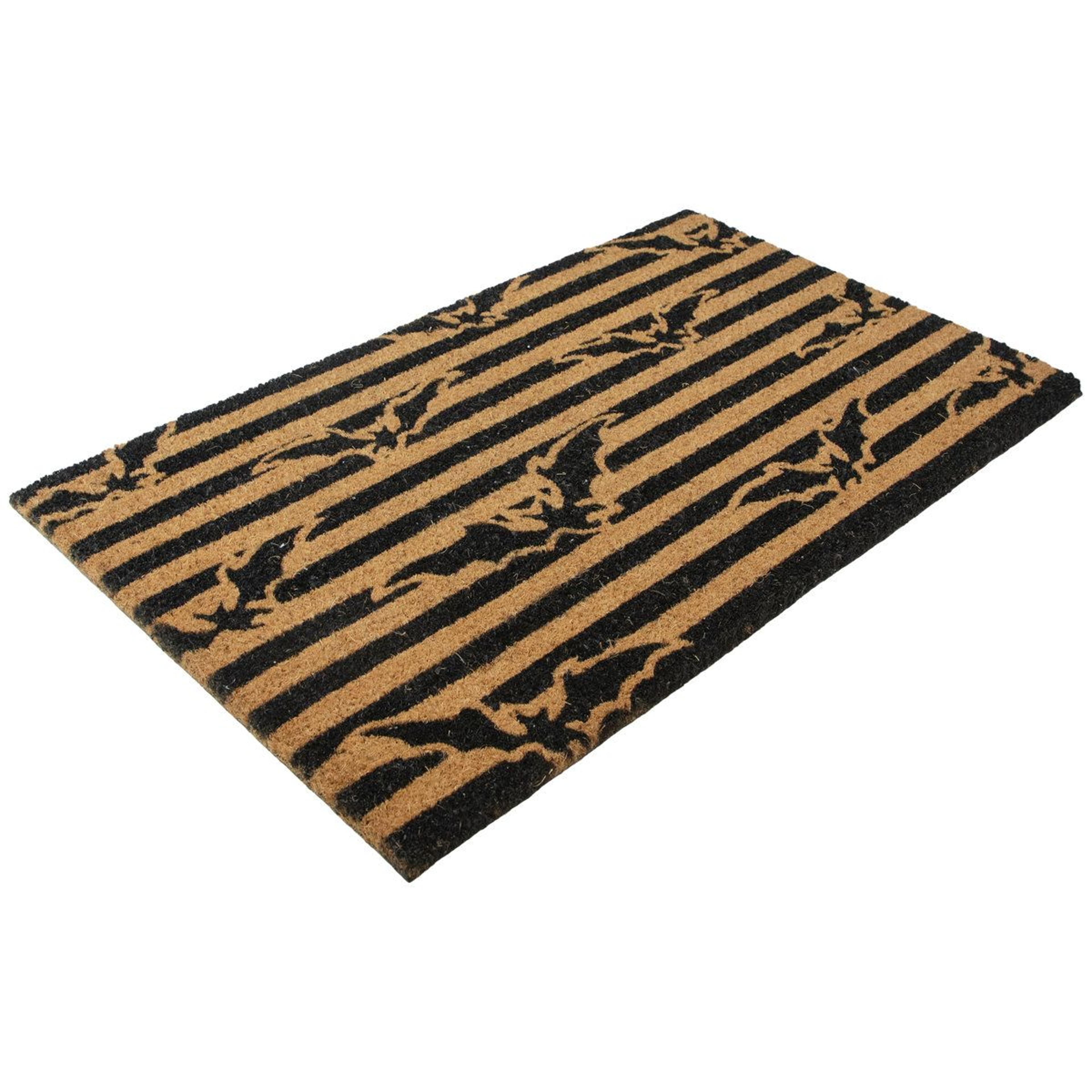 halloween bat doormat natural coir with non-slip rubber backing 18 x 30 inches