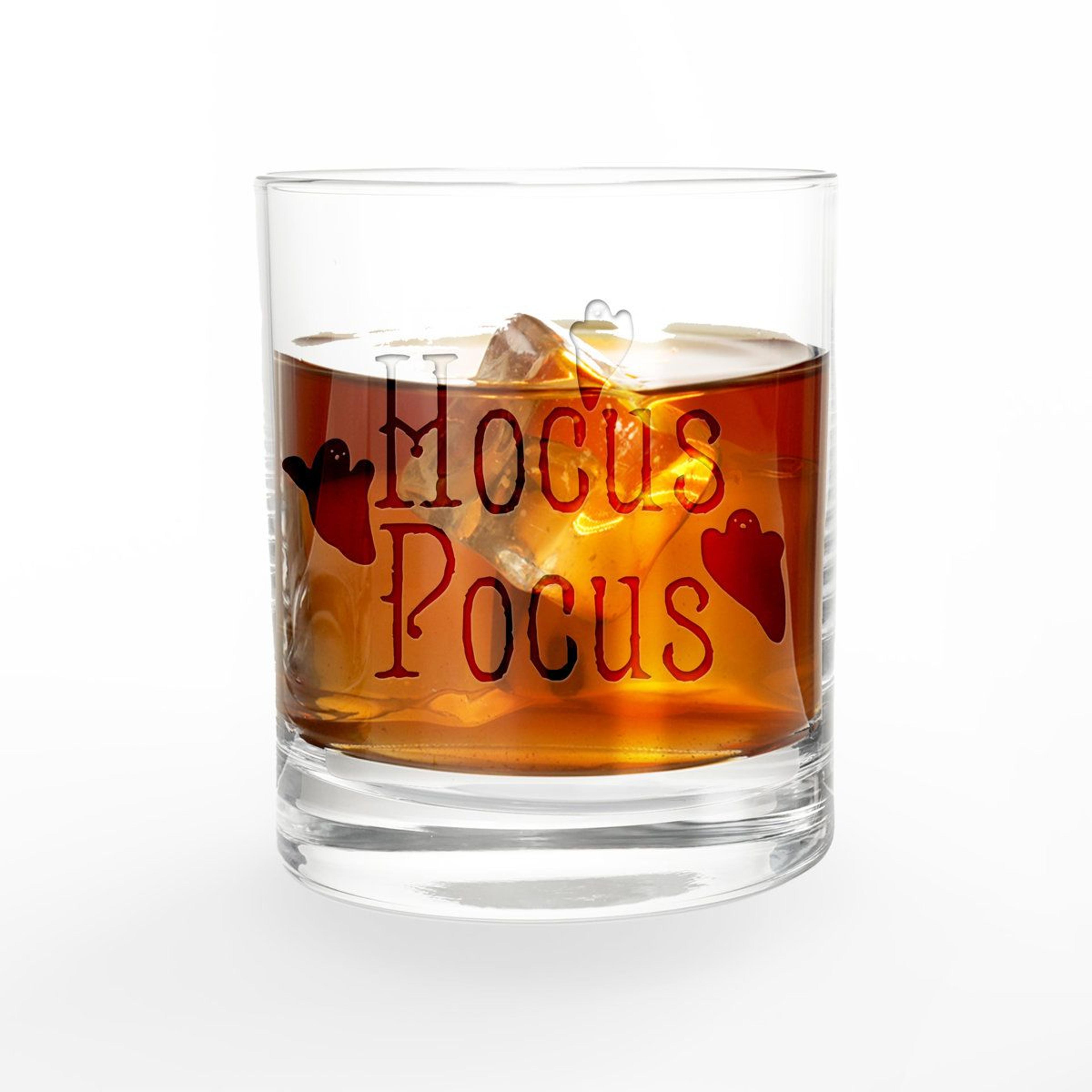 hocus pocus ghost pattern 11 oz. halloween whiskey glass