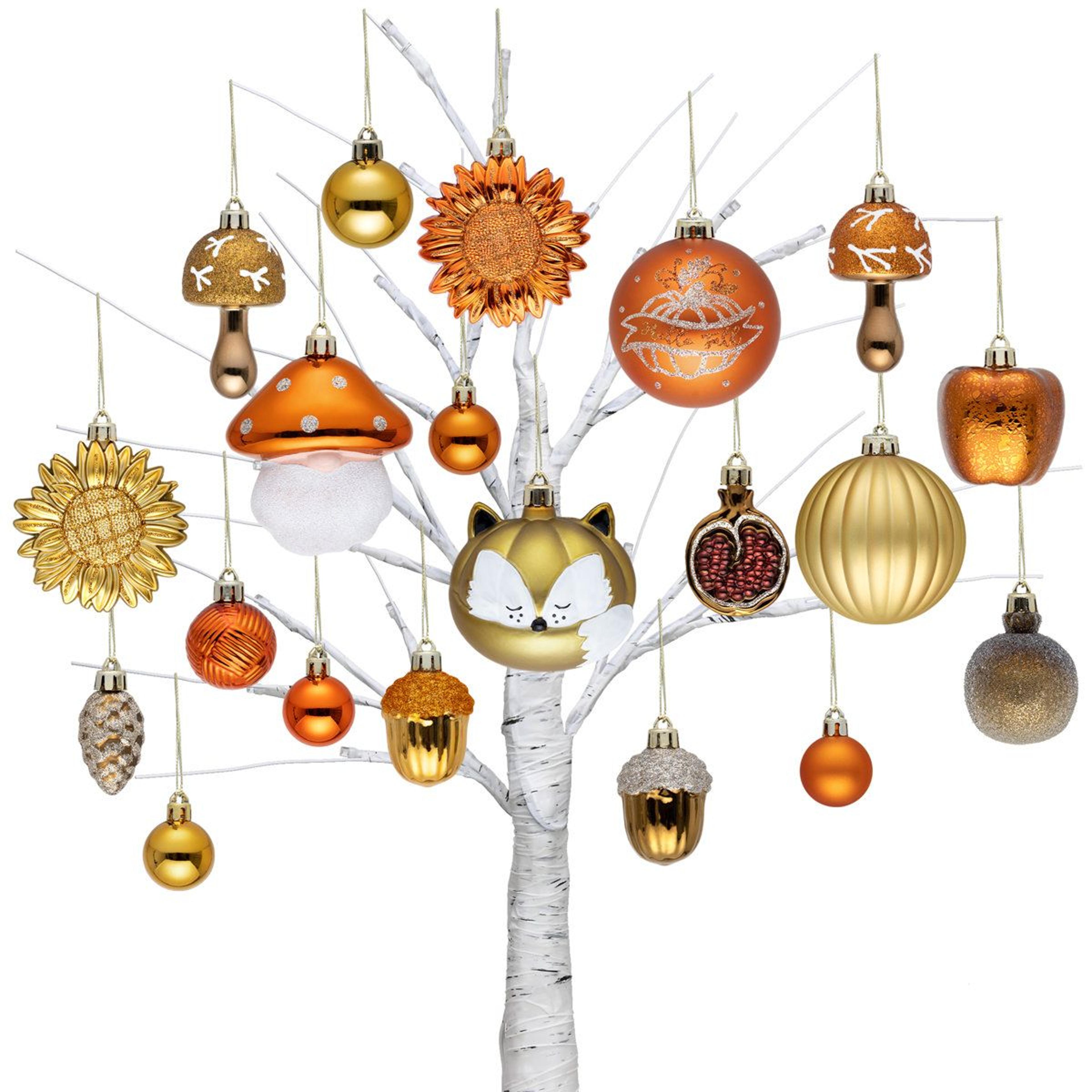 50-piece shatterproof fall ornaments for thanksgiving and autumn tree decor
