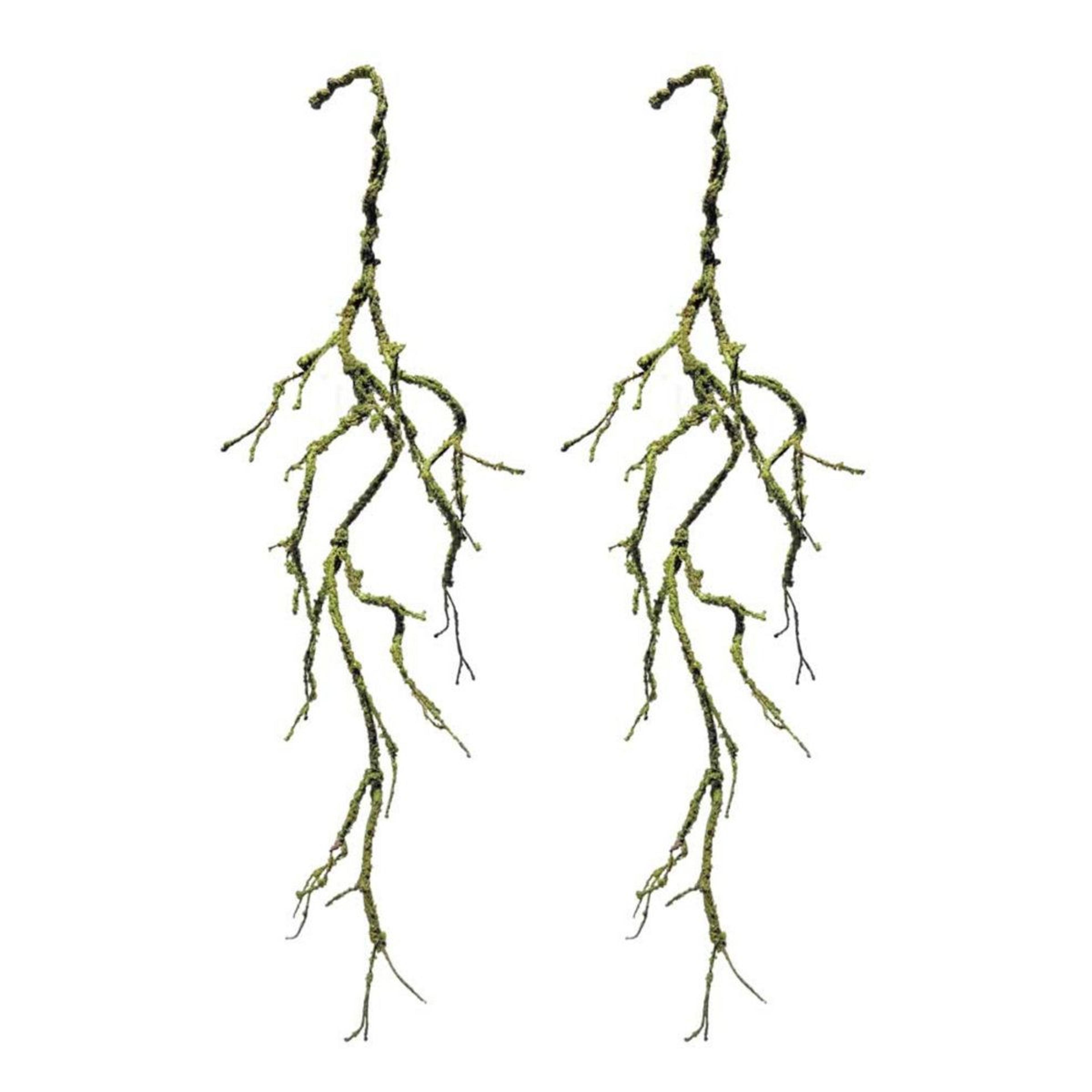 artificial mossy twig garland set of 2 for rustic woodland home decor