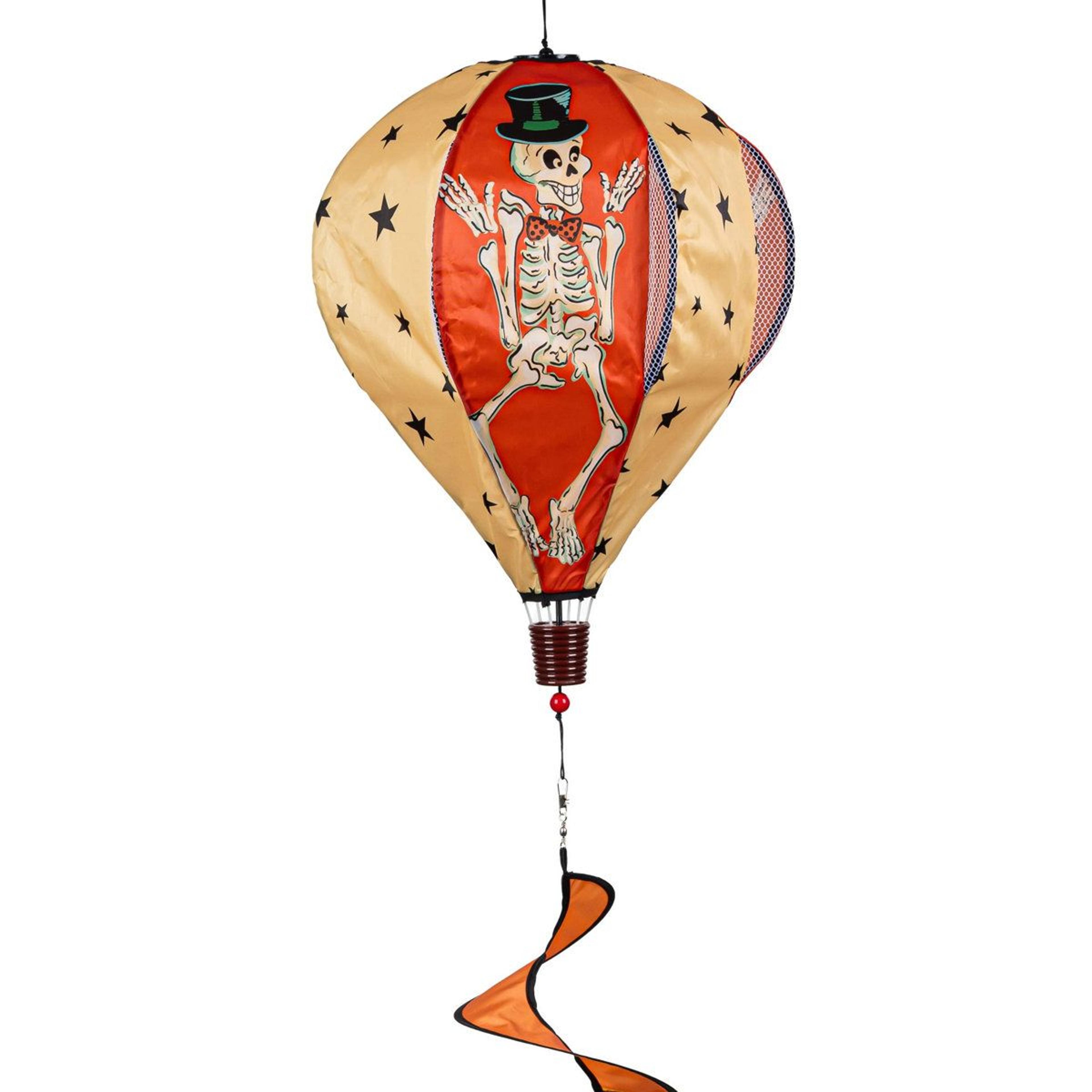 halloween trio skeleton balloon wind spinner for outdoor garden decor