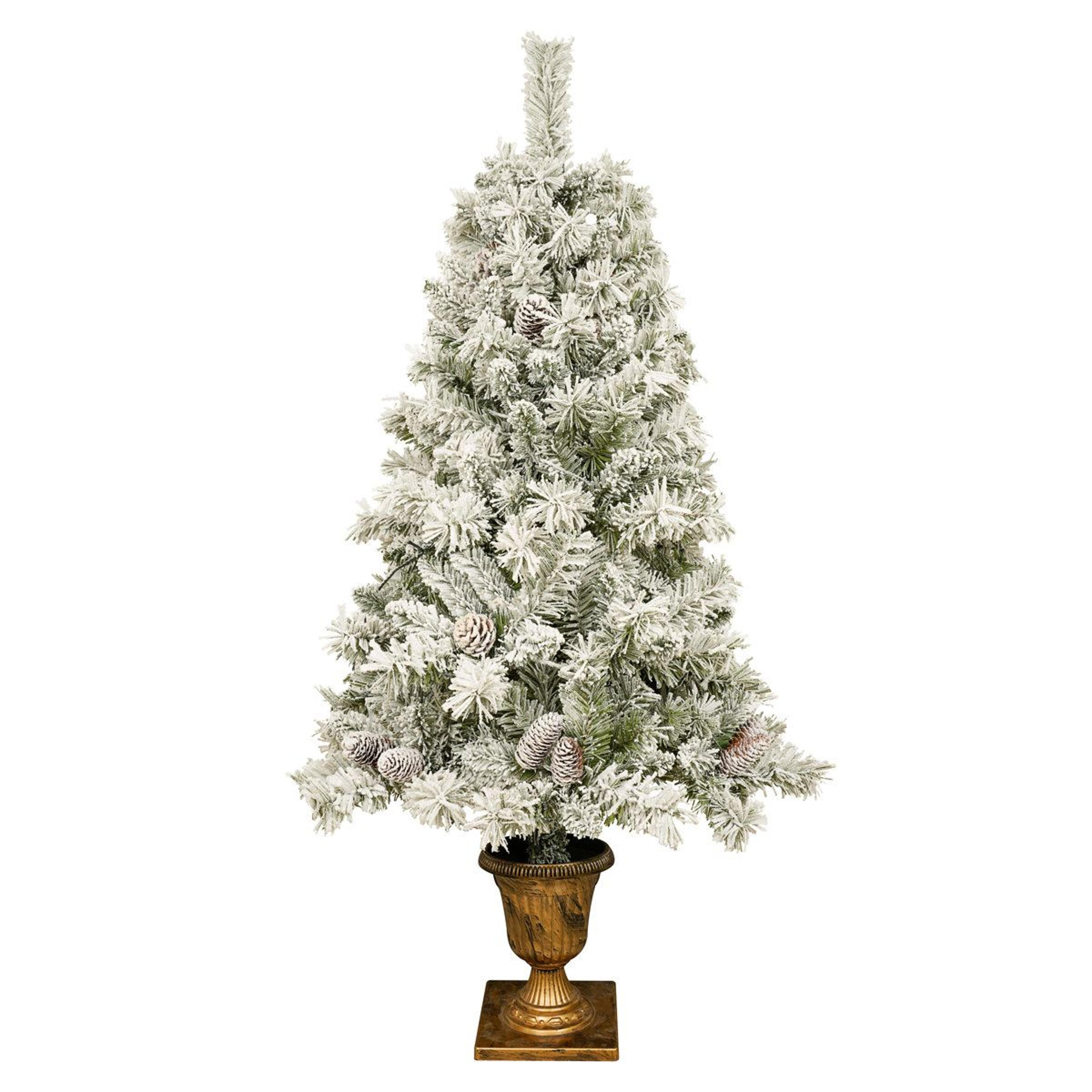 4 ft pre-lit artificial christmas tree with warm white lights and metal stand